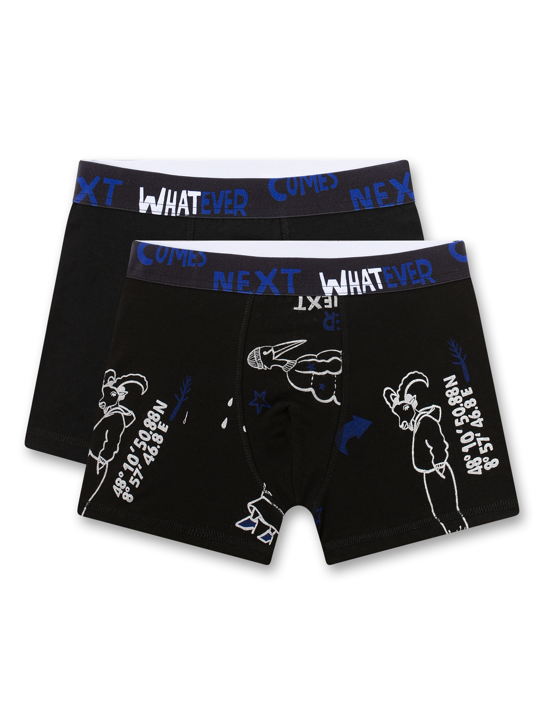 Jungen-Hipshorts (Doppelpack) schwarz