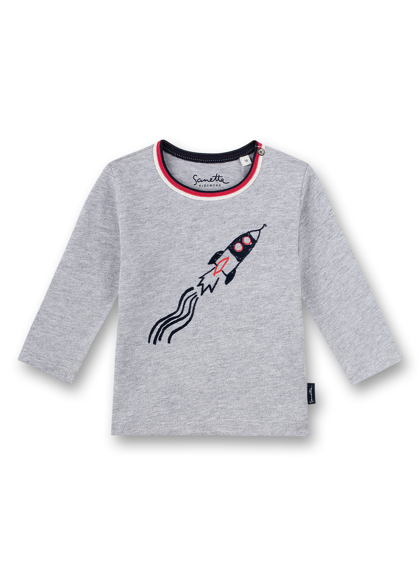 Jungen-Shirt Langarm Graumelange Inter Galactic