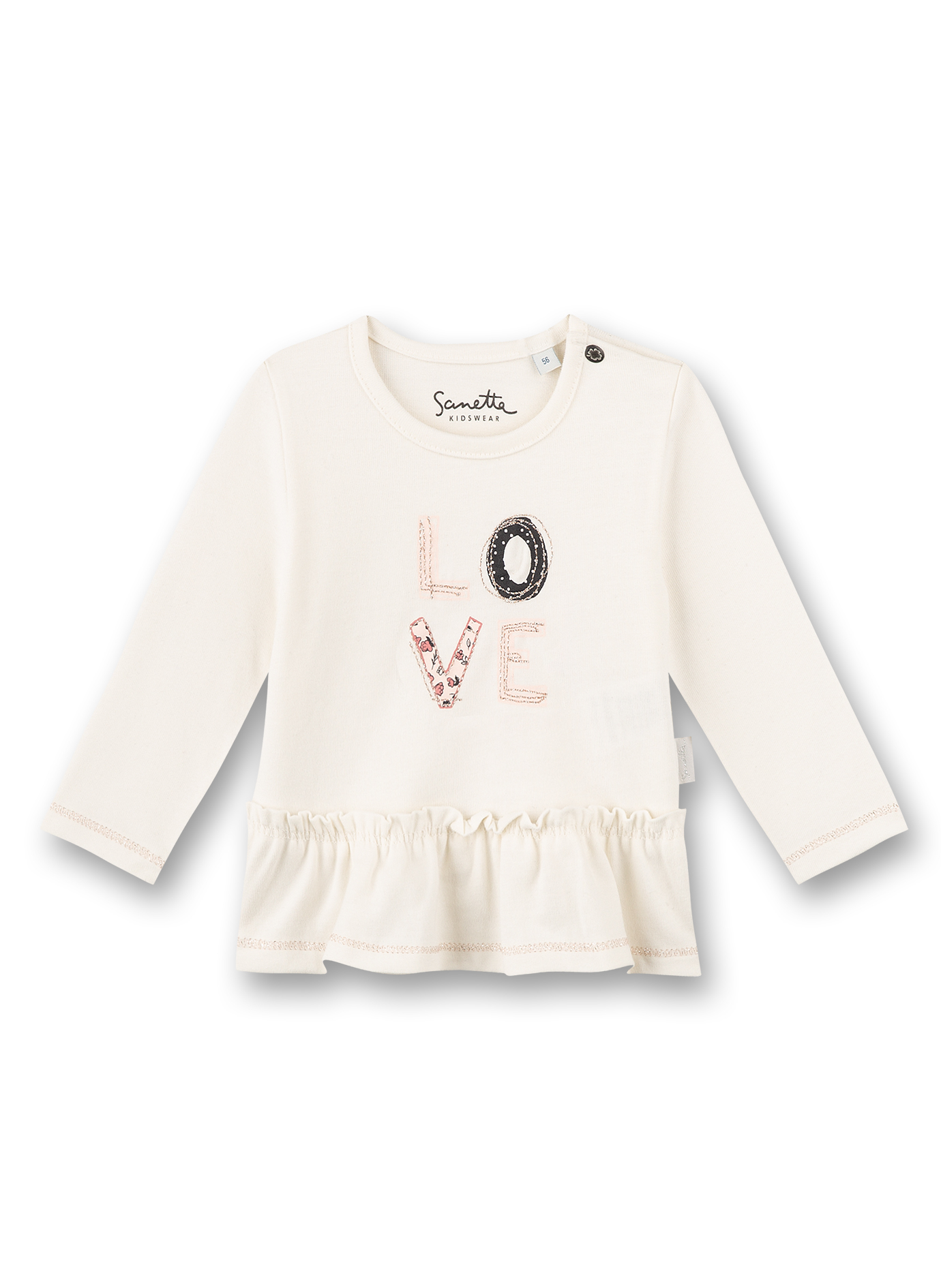 Mädchen-Shirt langarm Off-White Nature Party