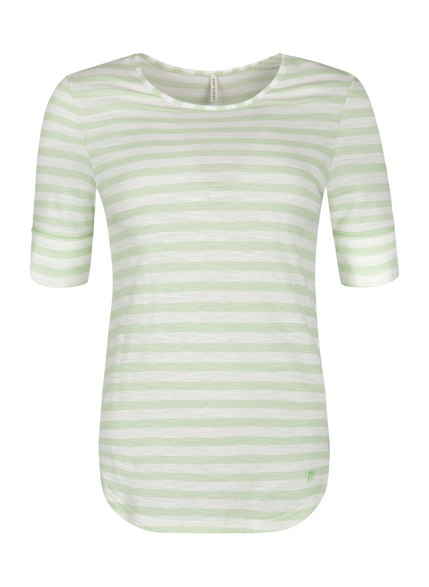 Damen T-Shirt Grün Ringel