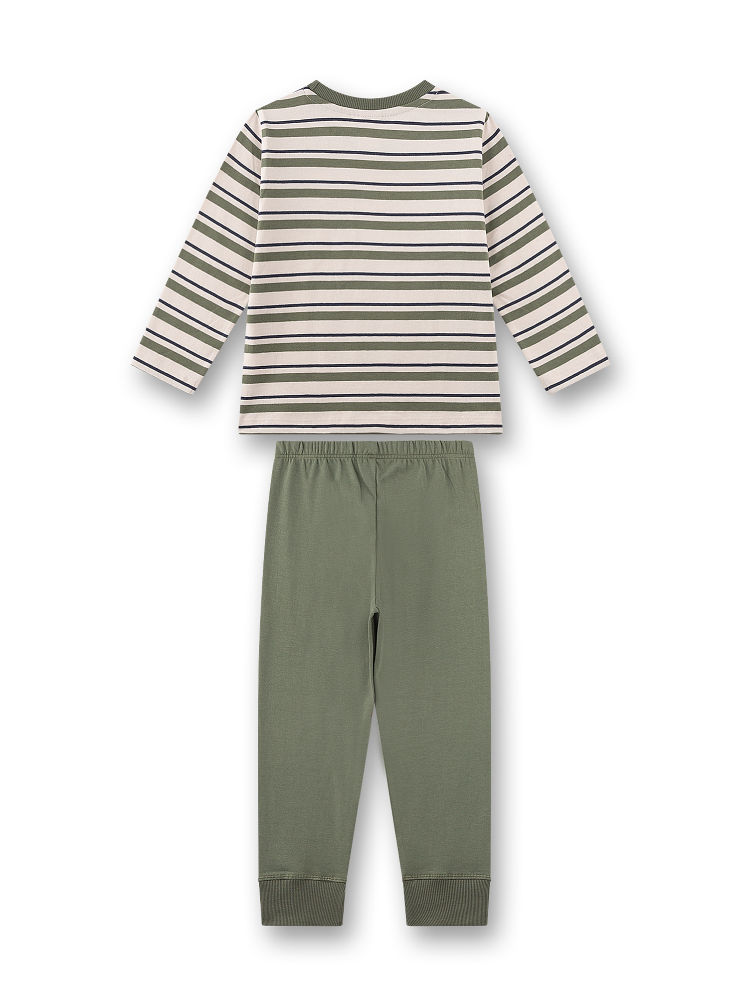 Streifenshirt, Langarm, Olivgrüne Hose, Rundhals, Kinderoutfit