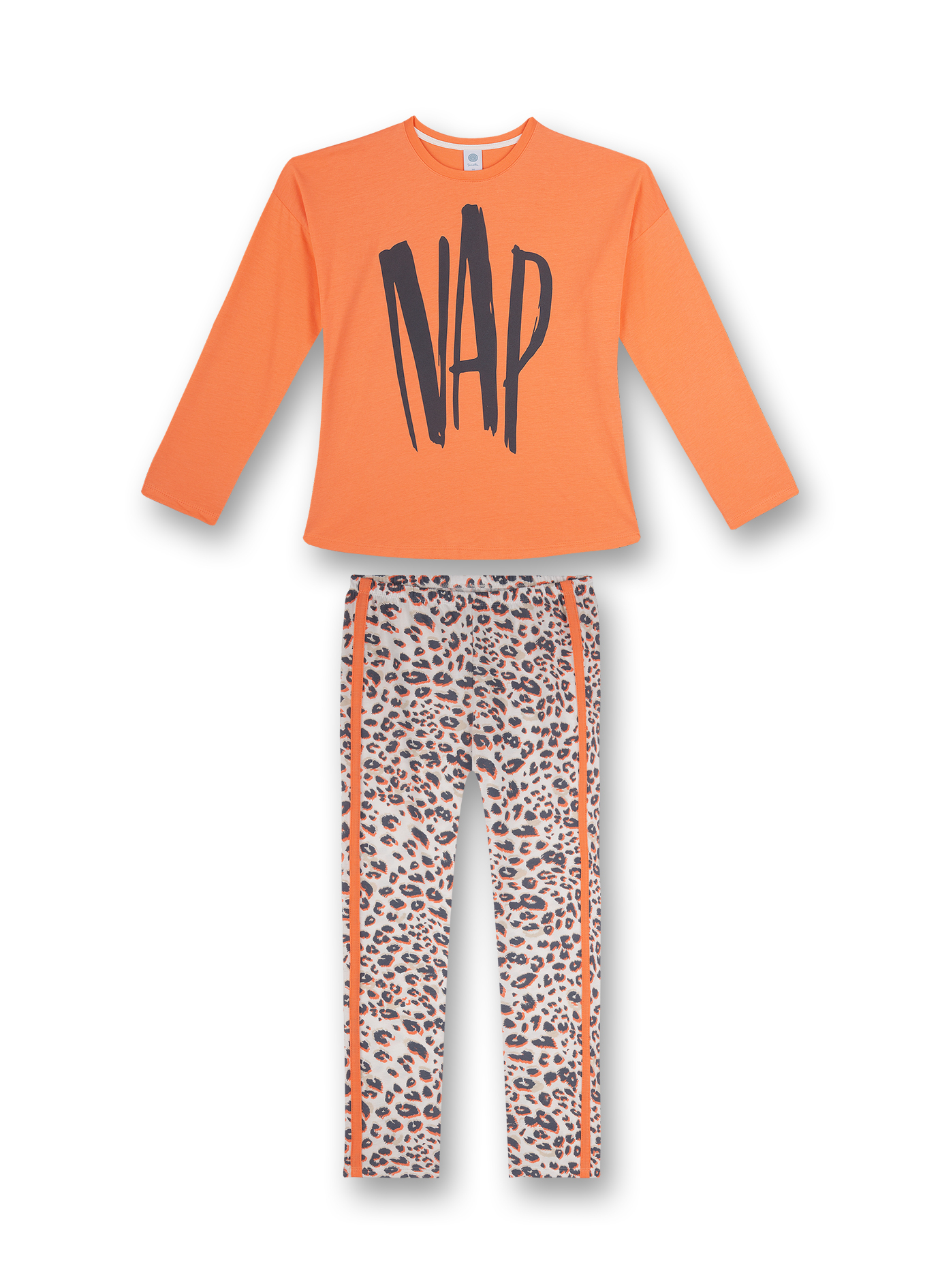 Mädchen-Schlafanzug Orange Athleisure