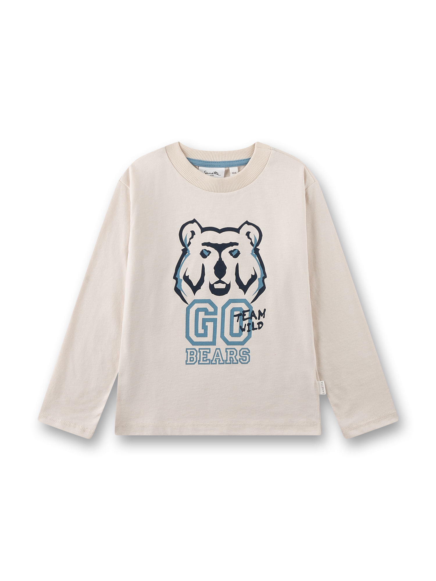 Jungen-Langarmshirt beige Bär