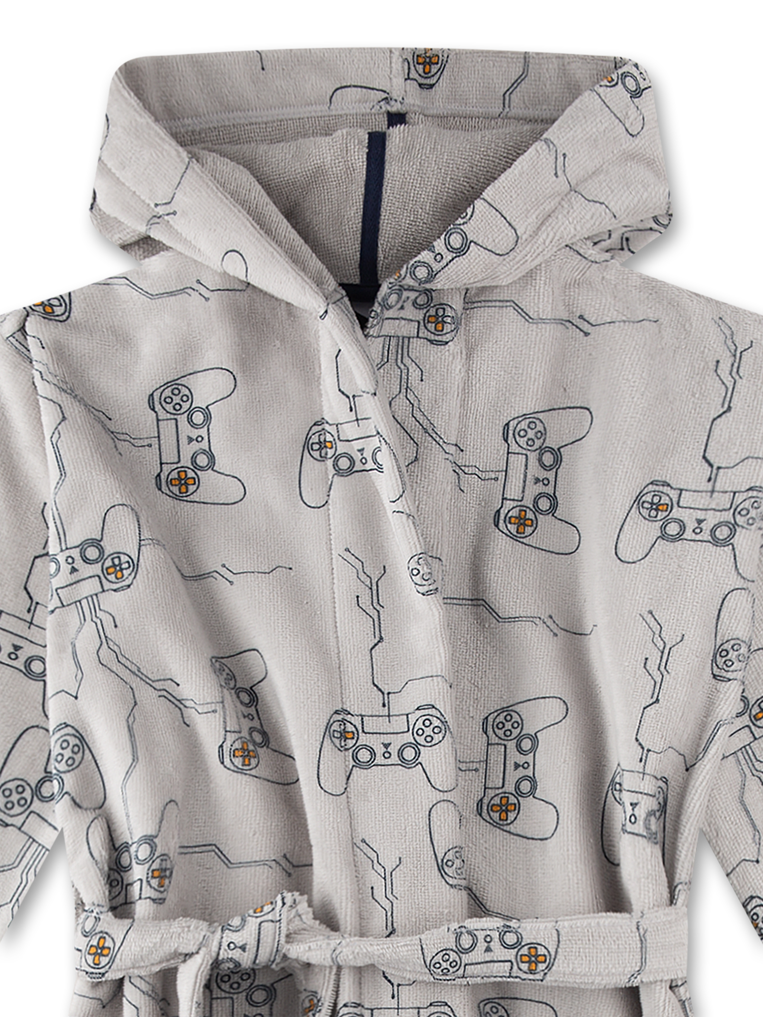 hoodie, bathrobe, robe, muster, gamepad, grau