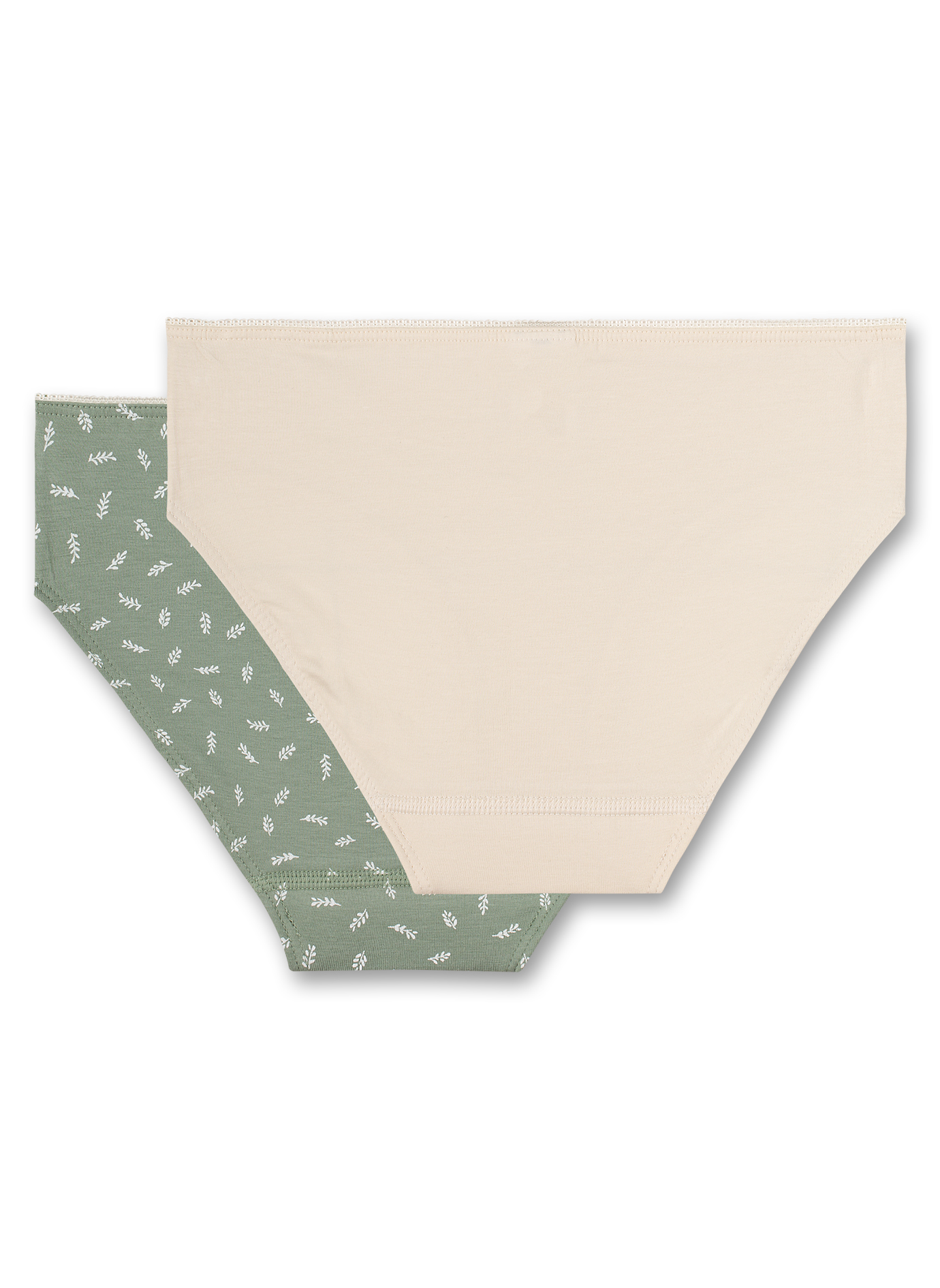 Mädchen-Rioslip (Doppelpack) Grün und Off-White Forever Sunday