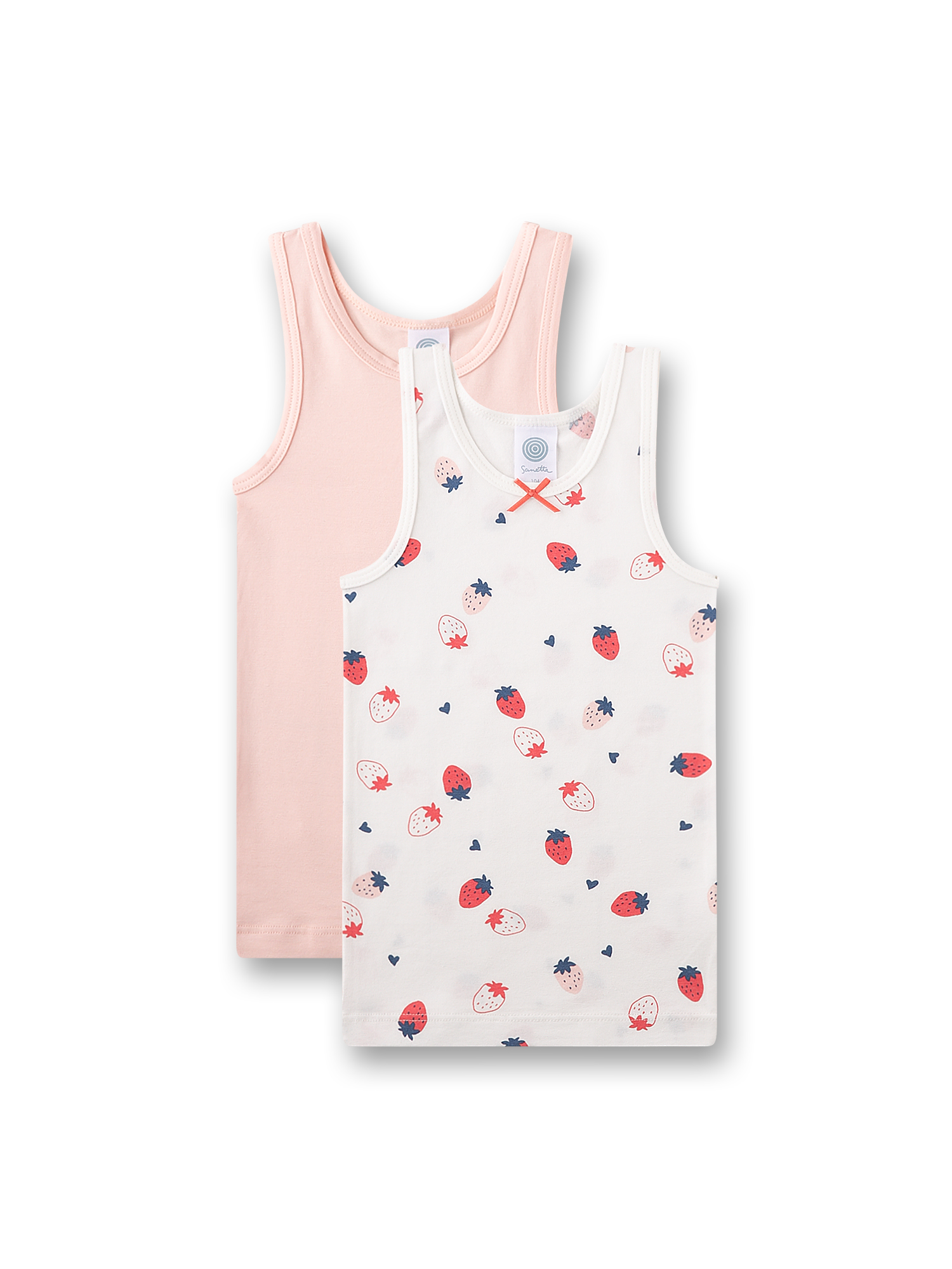 Mädchen-Unterhemd rosa & beige Erdbeere