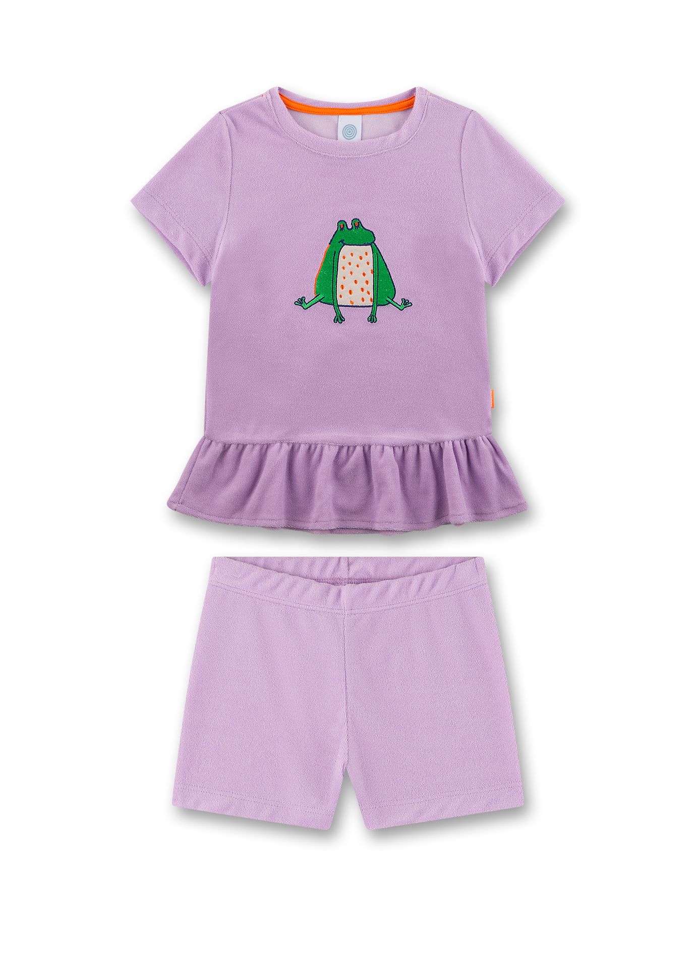 Mädchen-Schlafanzug kurz lila Frosch