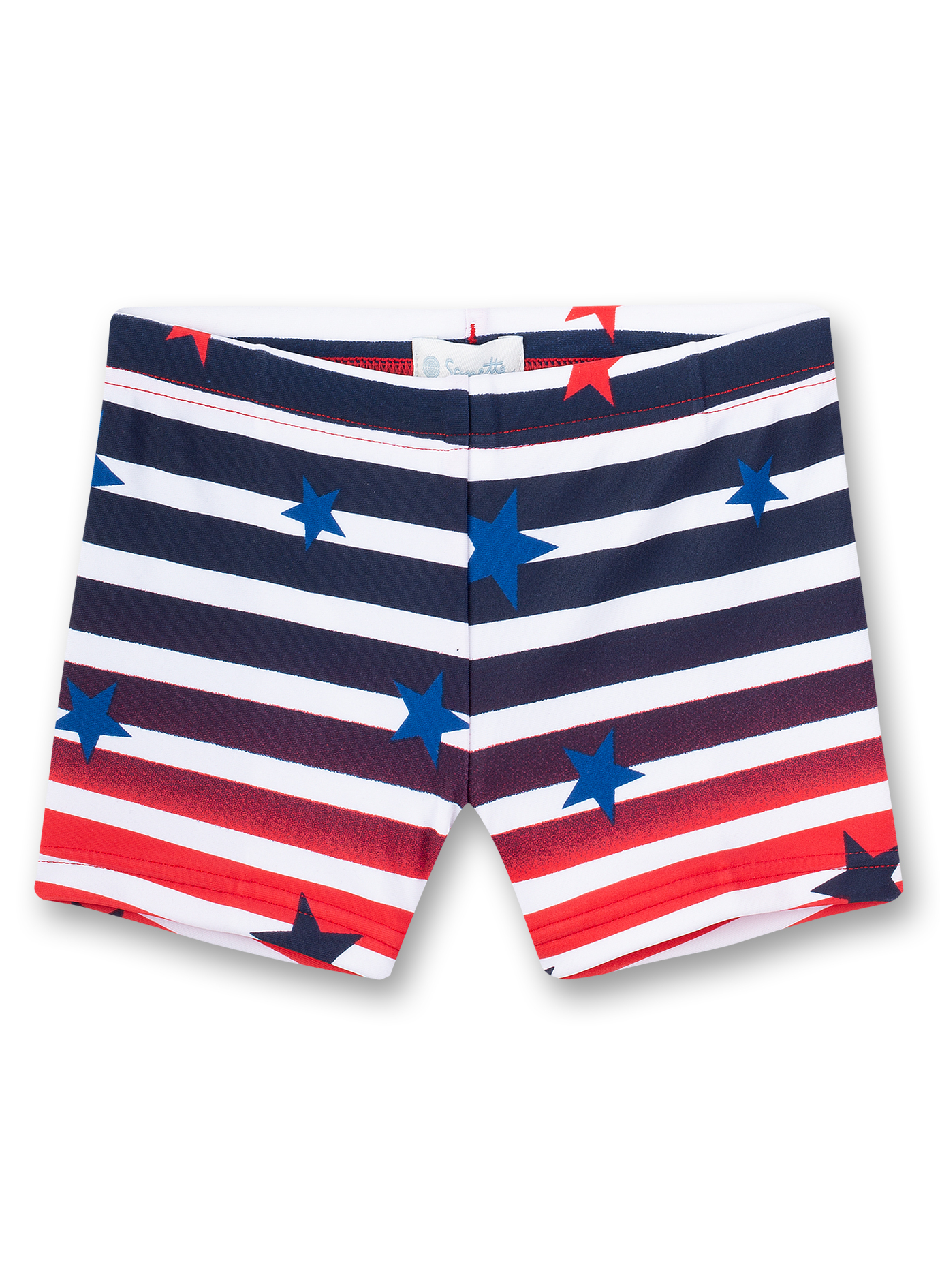 Jungen-Badehose Blau-geringelt