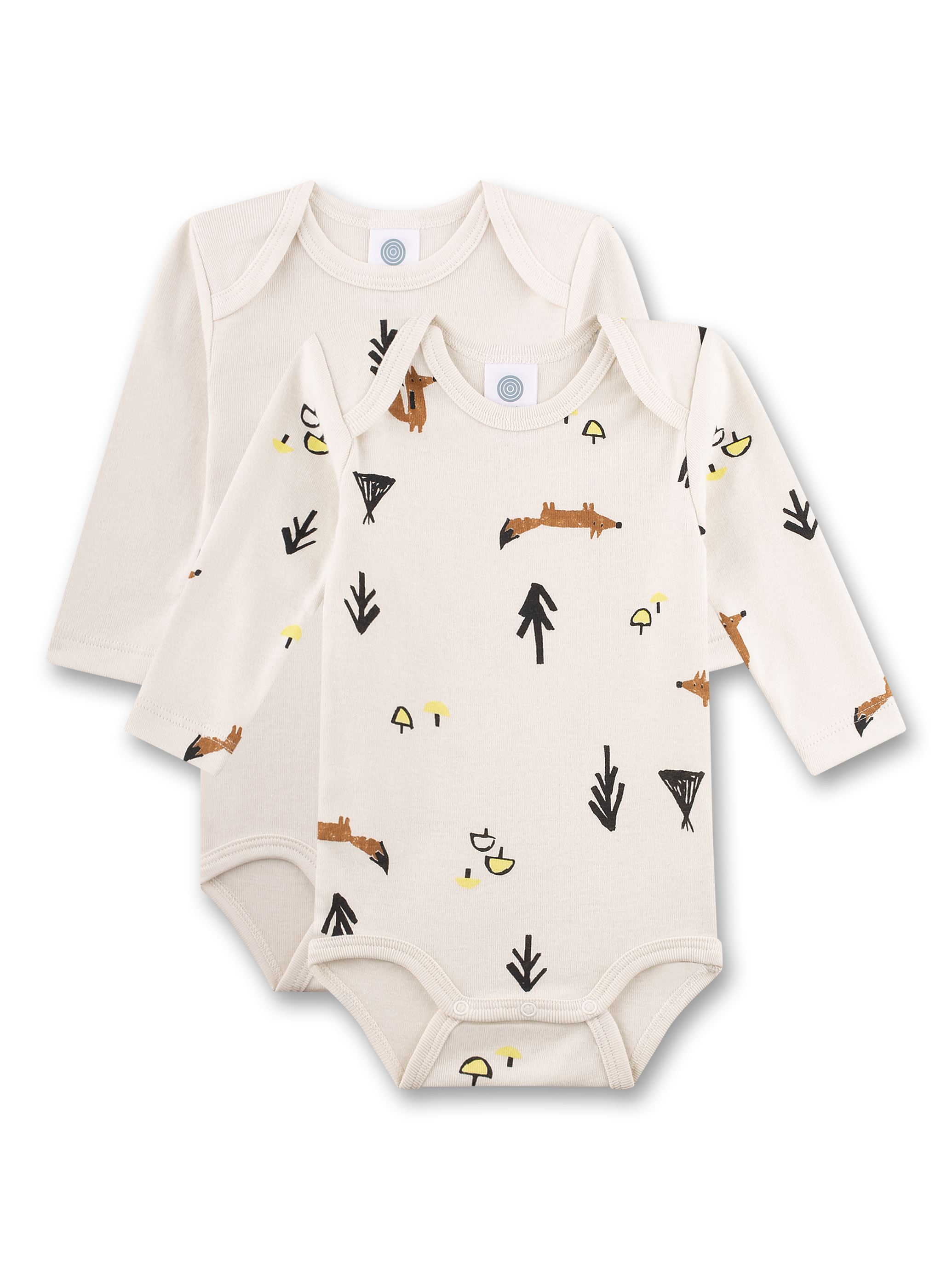  Baby-Body langarm (Doppelpack) beige Fuchs