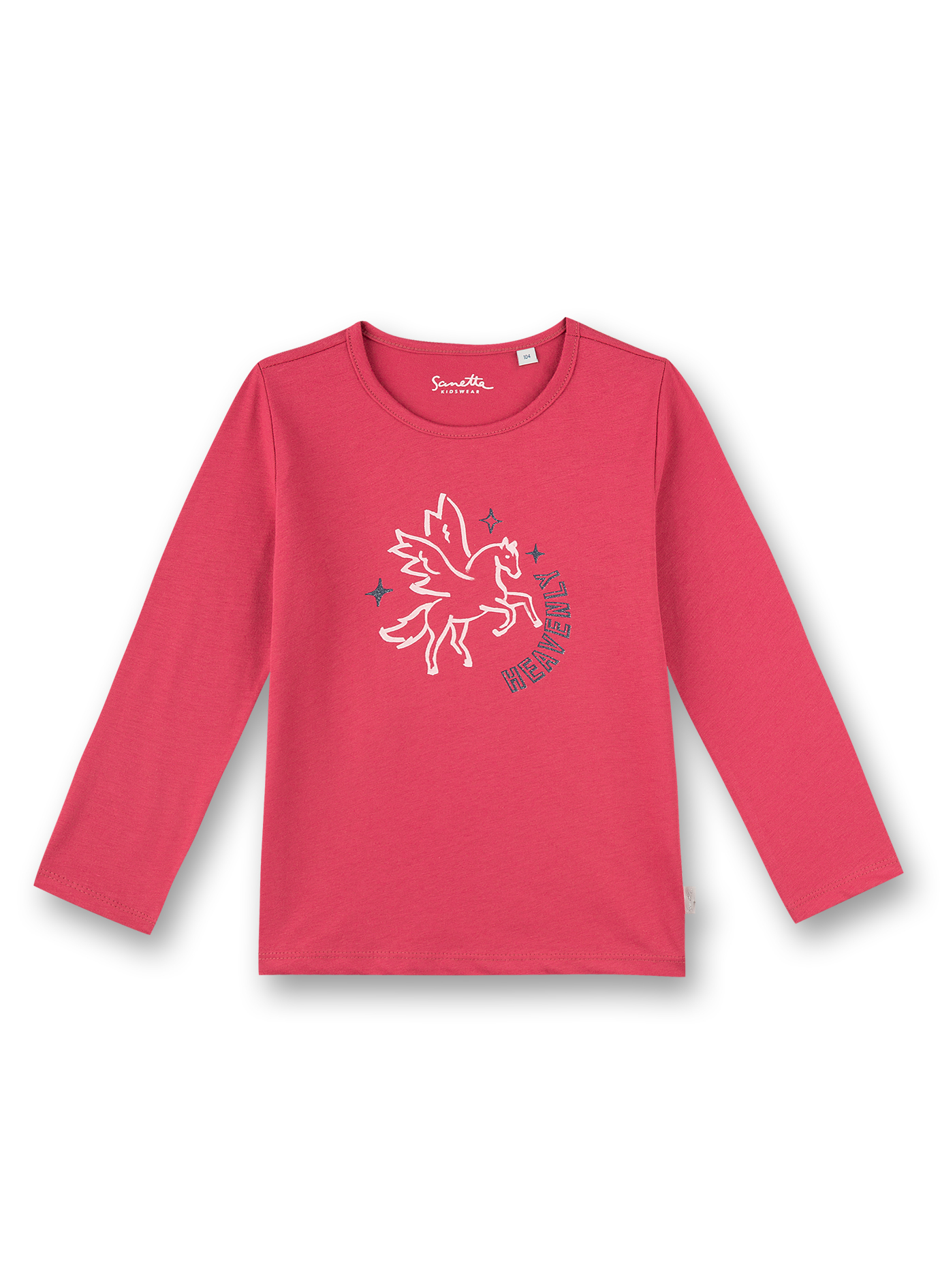 Mädchen-Shirt langarm Pink Flying Pegasus