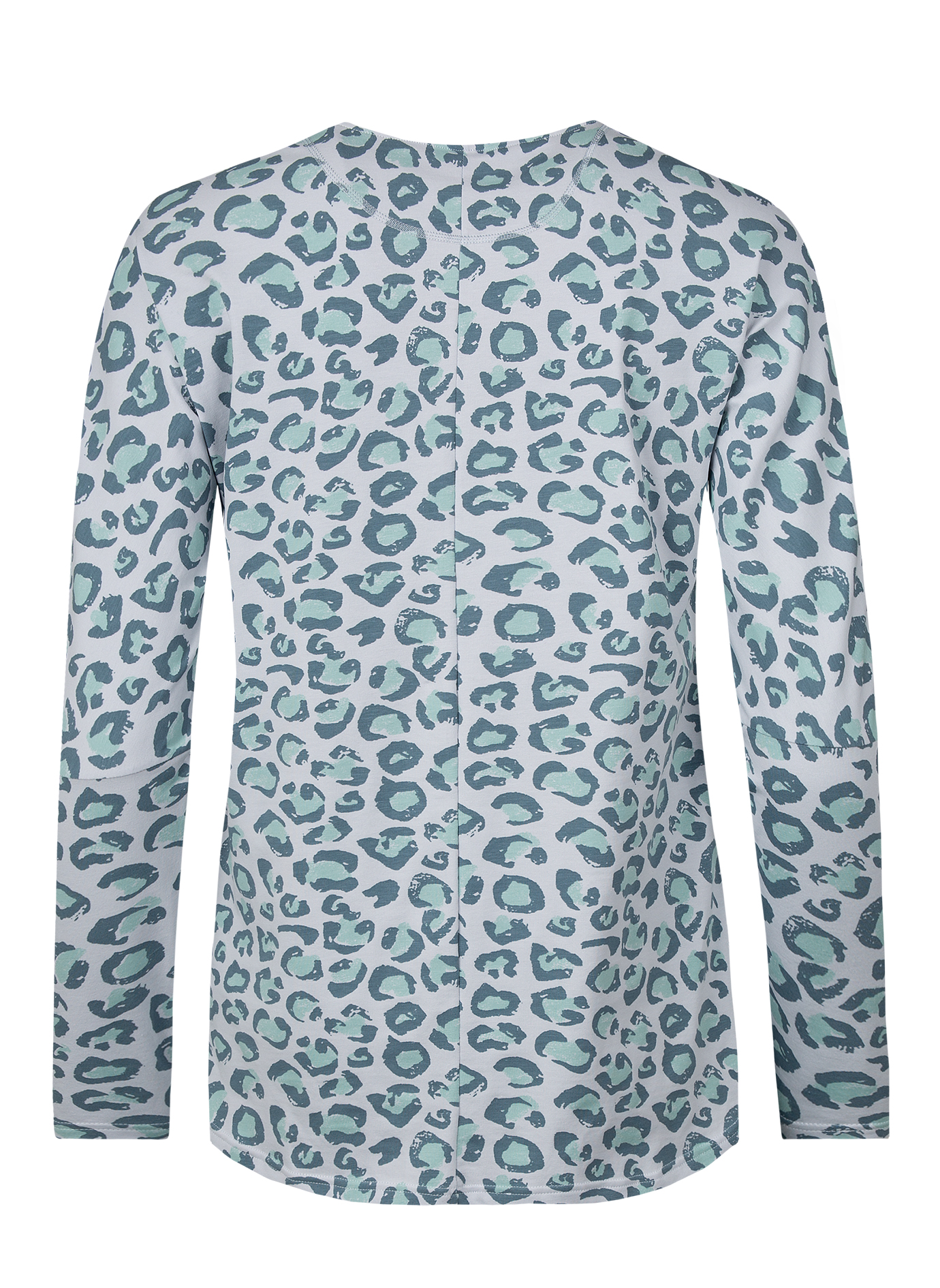 Damen-Langarmshirt Leo-Print Blau