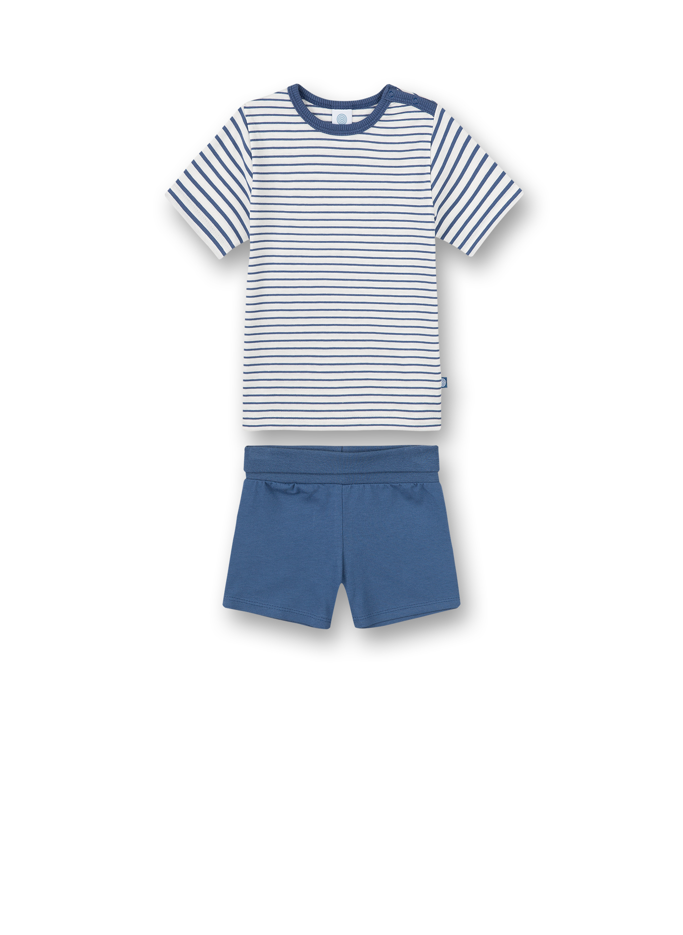 Jungen-Schlafanzug kurz Blau Ringel
