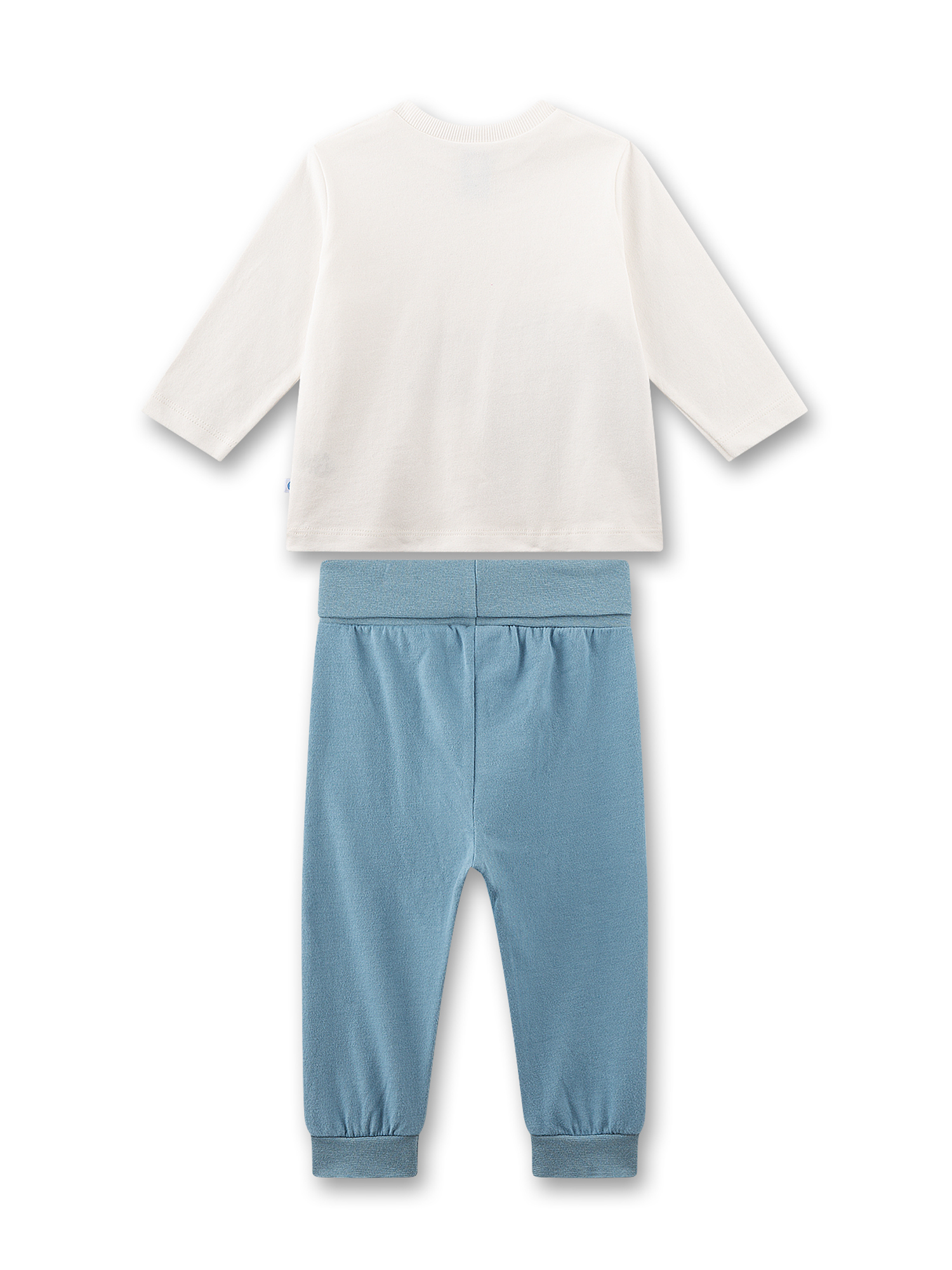 Langarmshirt, Weißes Oberteil, Hose, Beinbündchen, Hose mit Bündchen