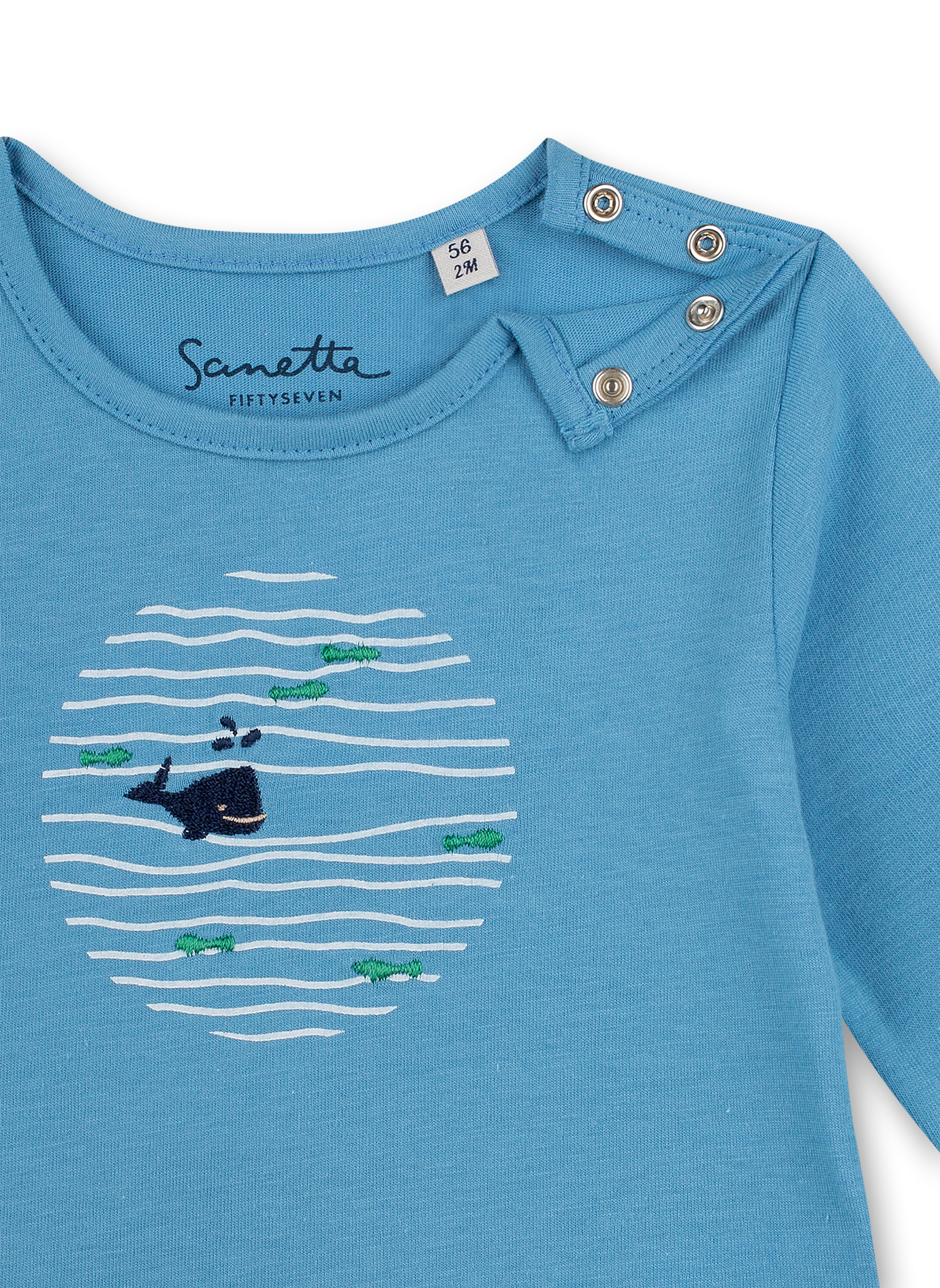 Jungen-Shirt langarm Hellblau Little Whale