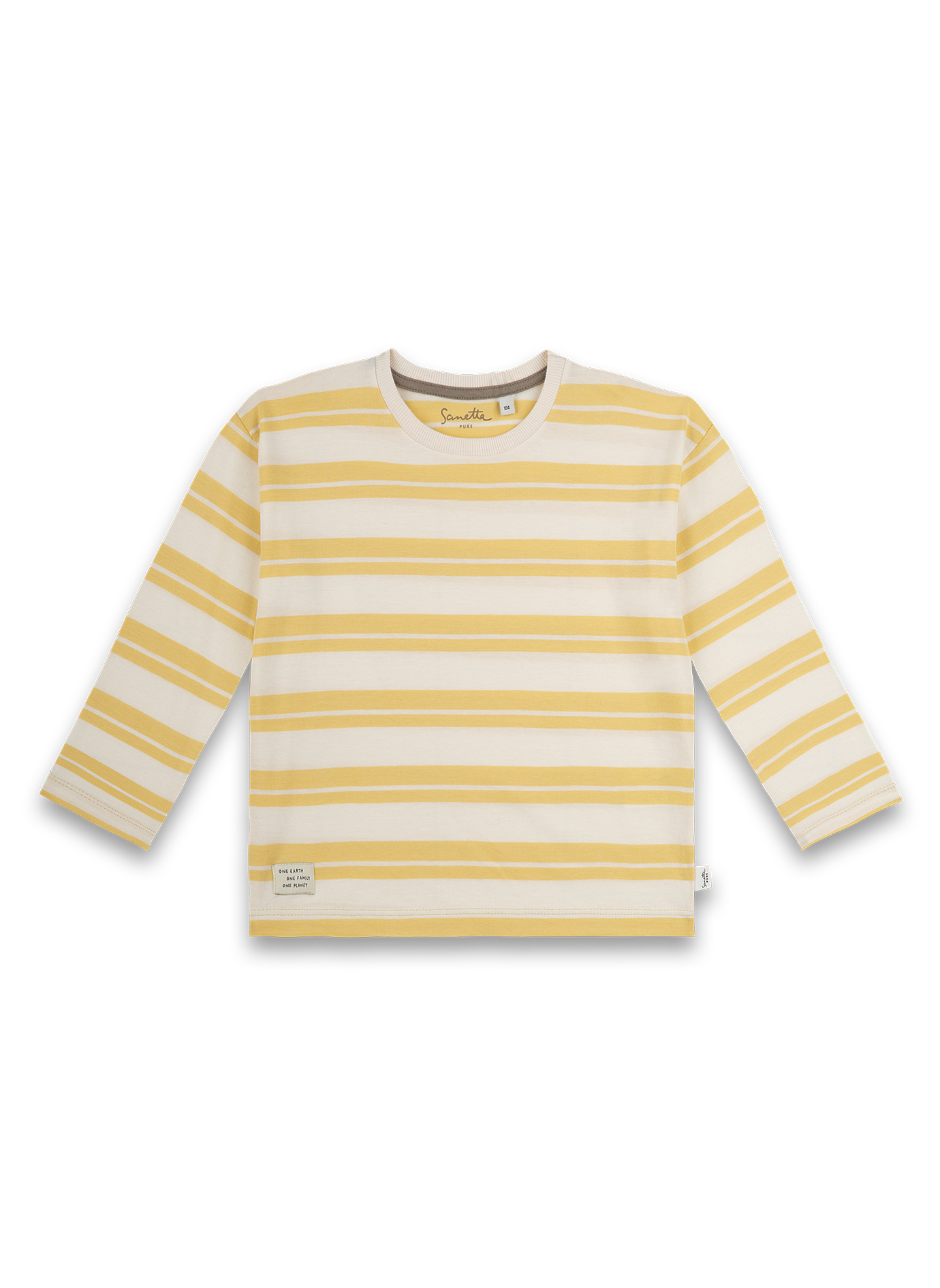 Unisex-Shirt langarm Gelb Ringel