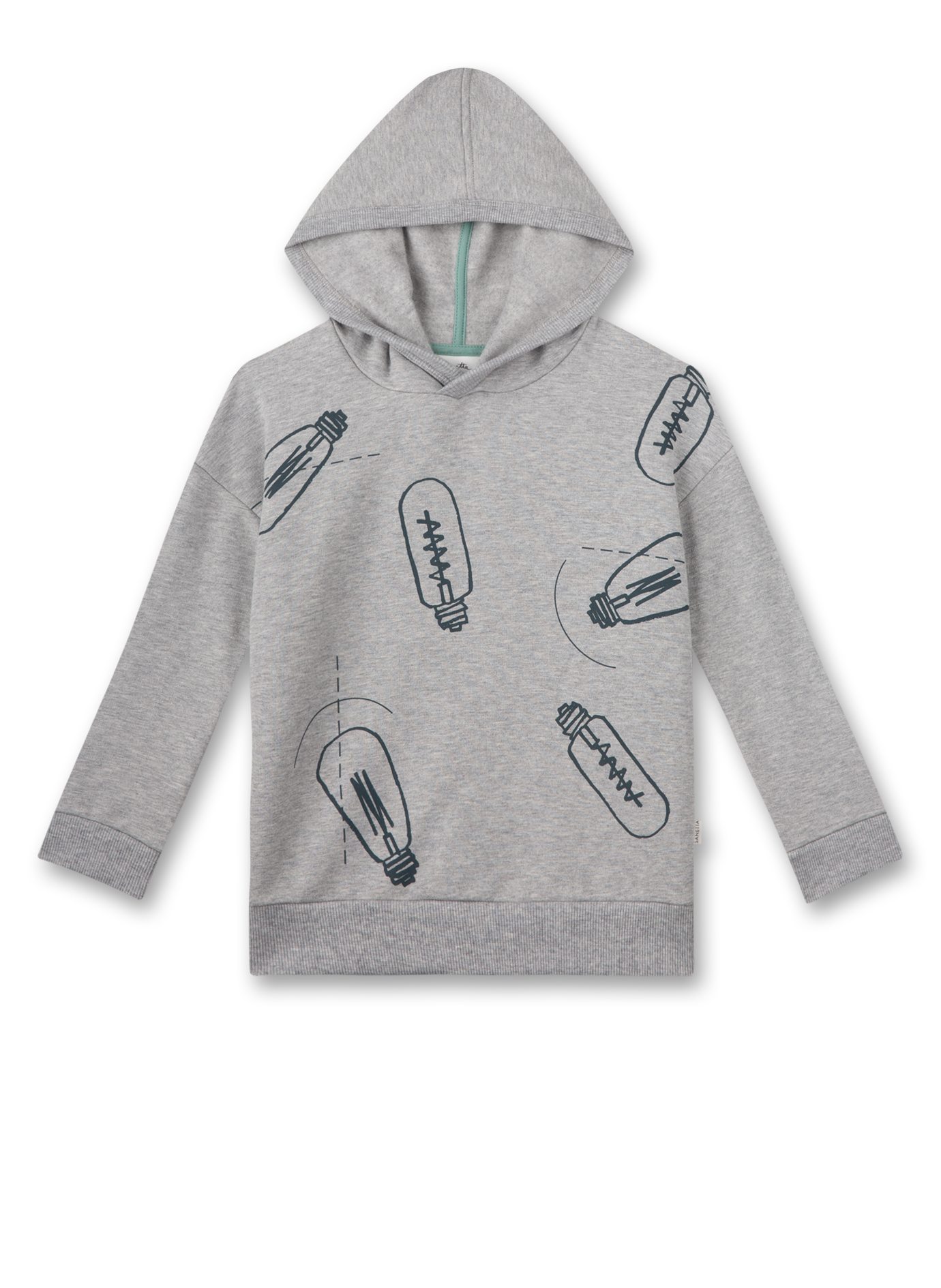 Jungen-Sweatshirt Graumelange mit Kapuze