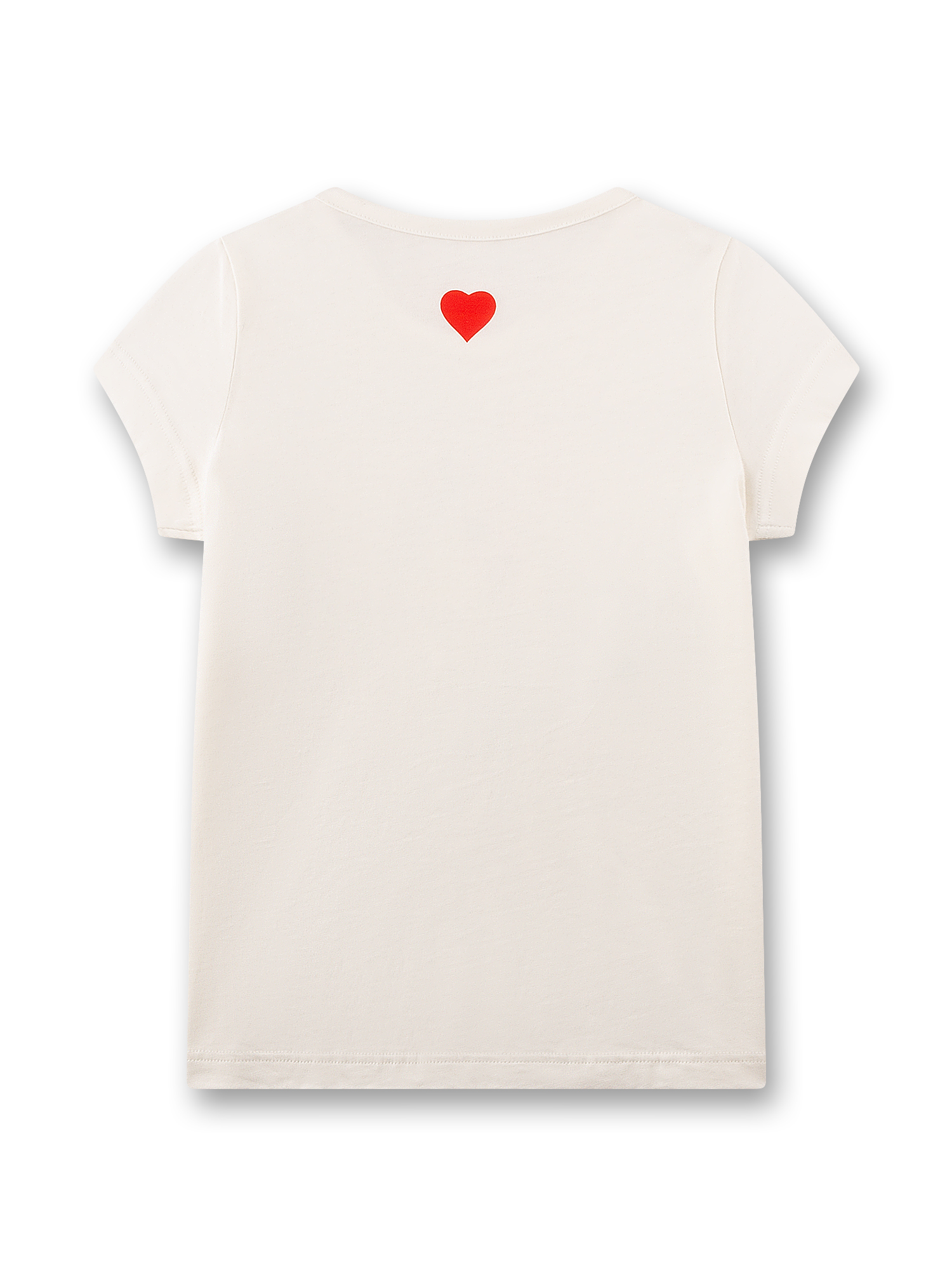 T-Shirt, Kurzarm, Weiß, Herz-Applikation, Kleidung