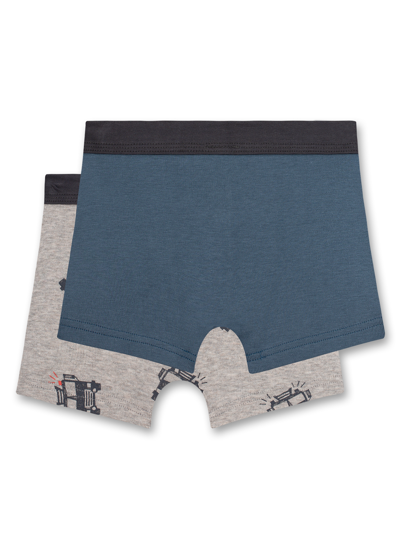 Jungen-Hipshorts (Doppelpack) Graumelange und Blau Truck