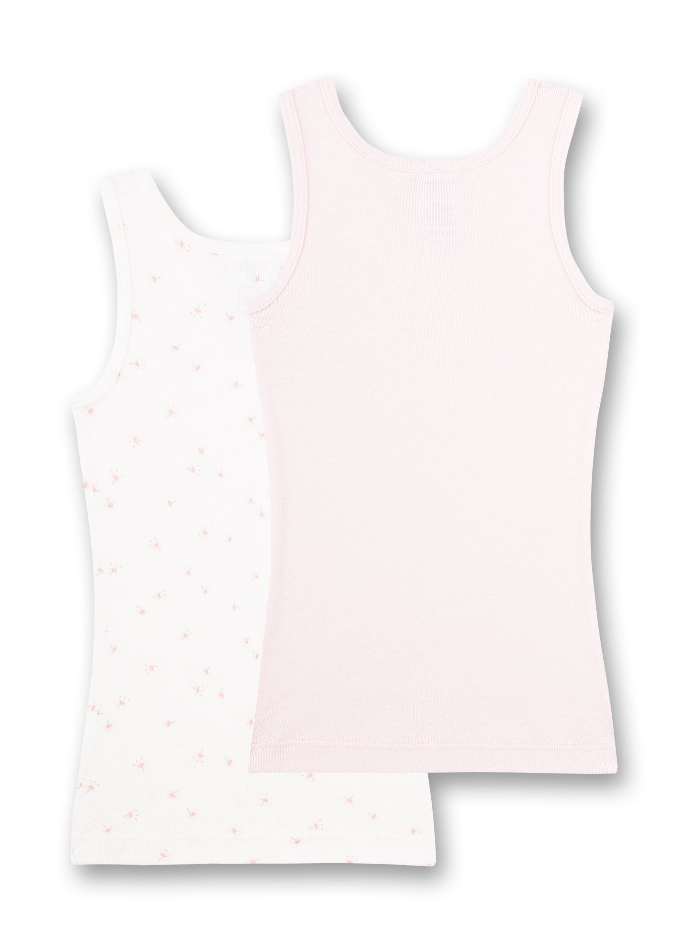 Mädchen-Unterhemd (Doppelpack) Rosa und Weiß Flowers and Butterflies