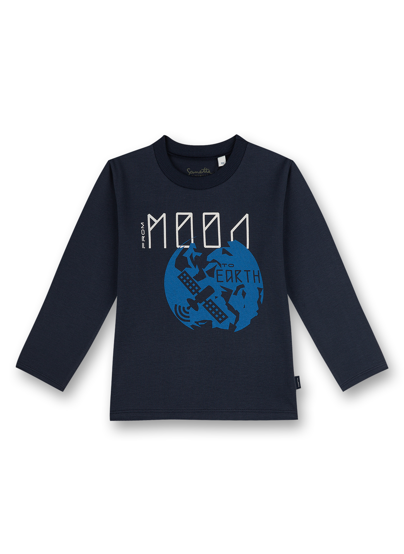 Jungen-Shirt langarm Dunkelblau Galaxy Star