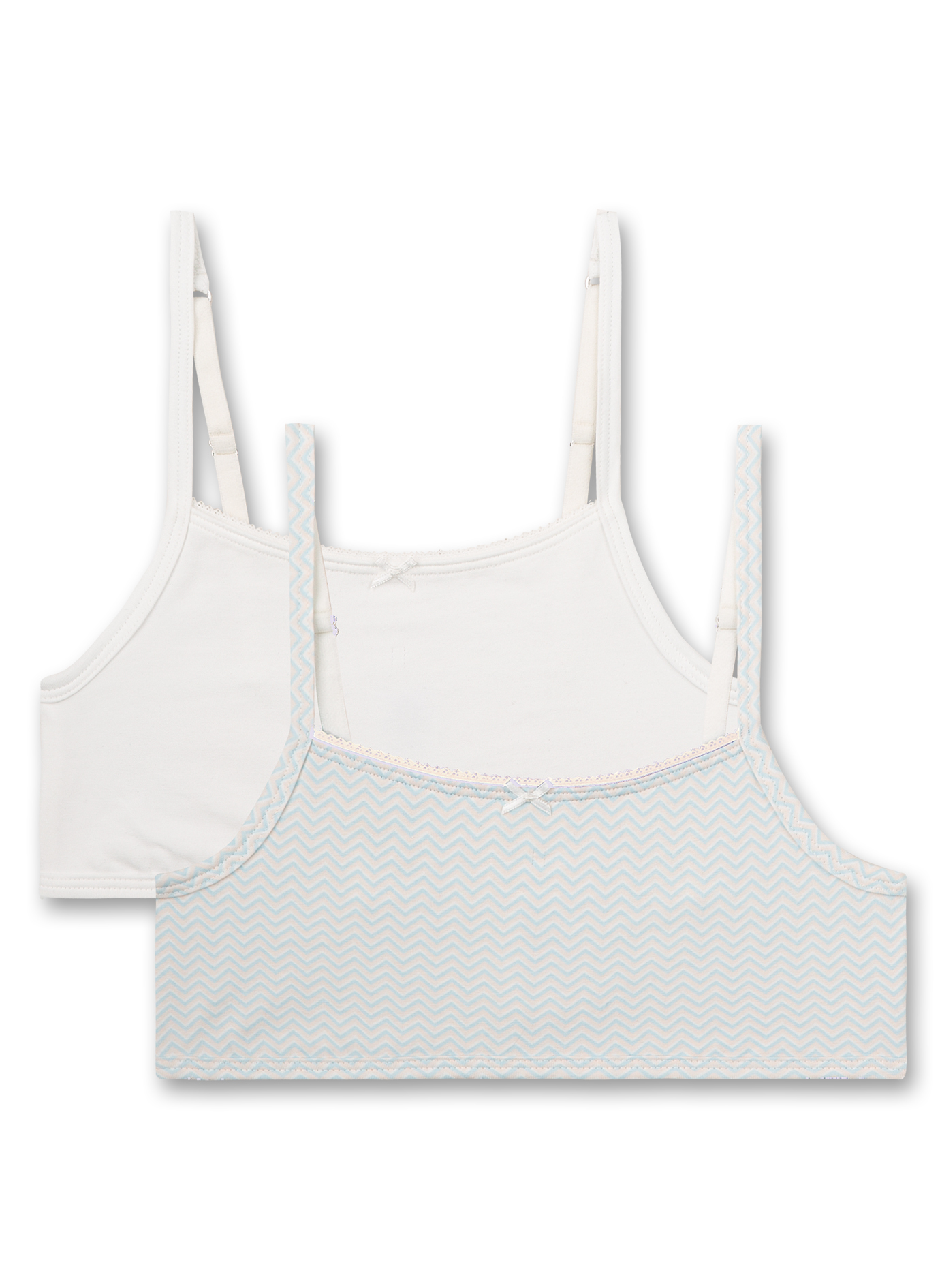 Mädchen-Bustier (Doppelpack) Hellblau und Off-White