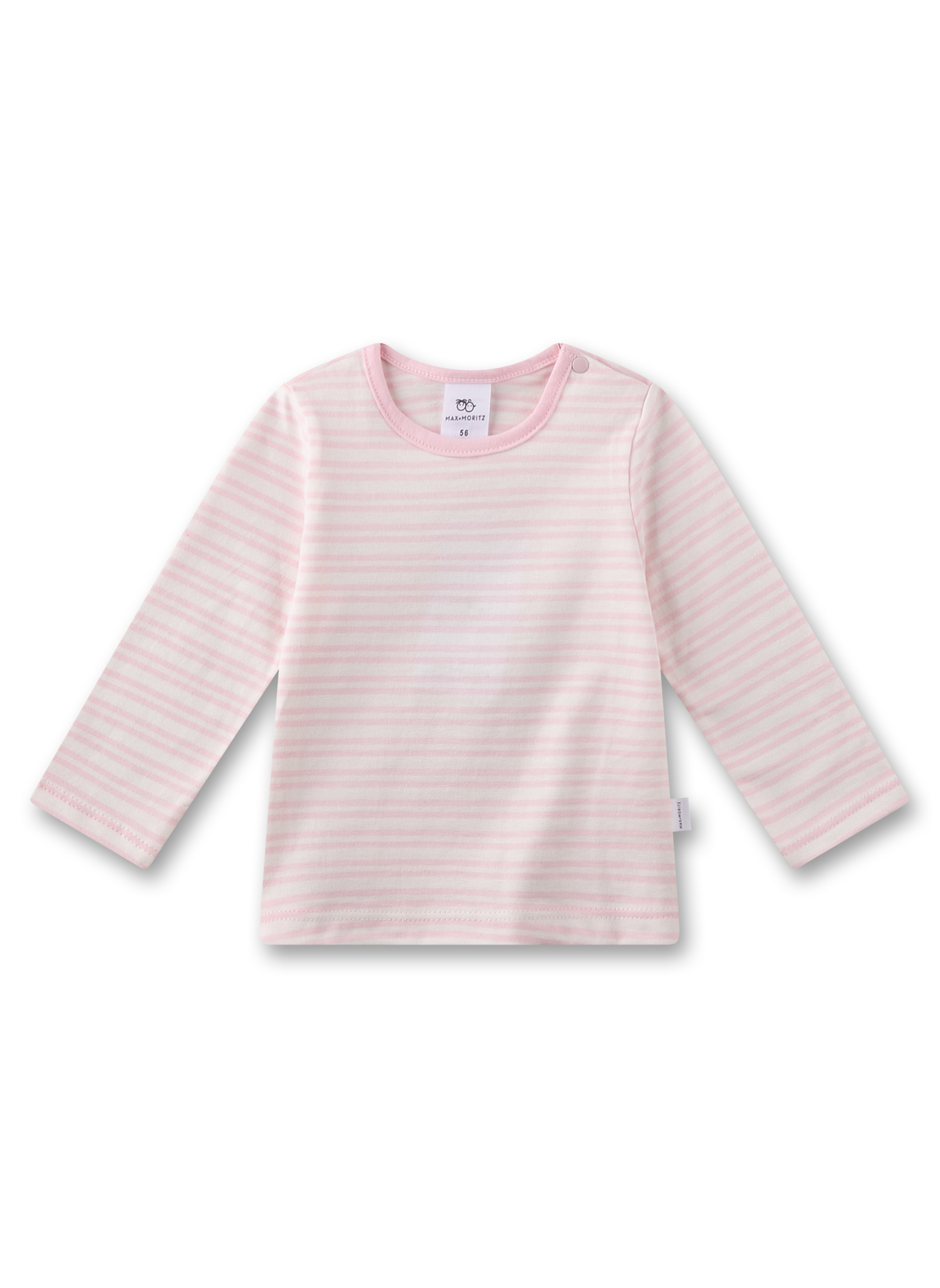Baby-Langarmshirt rosa geringelt