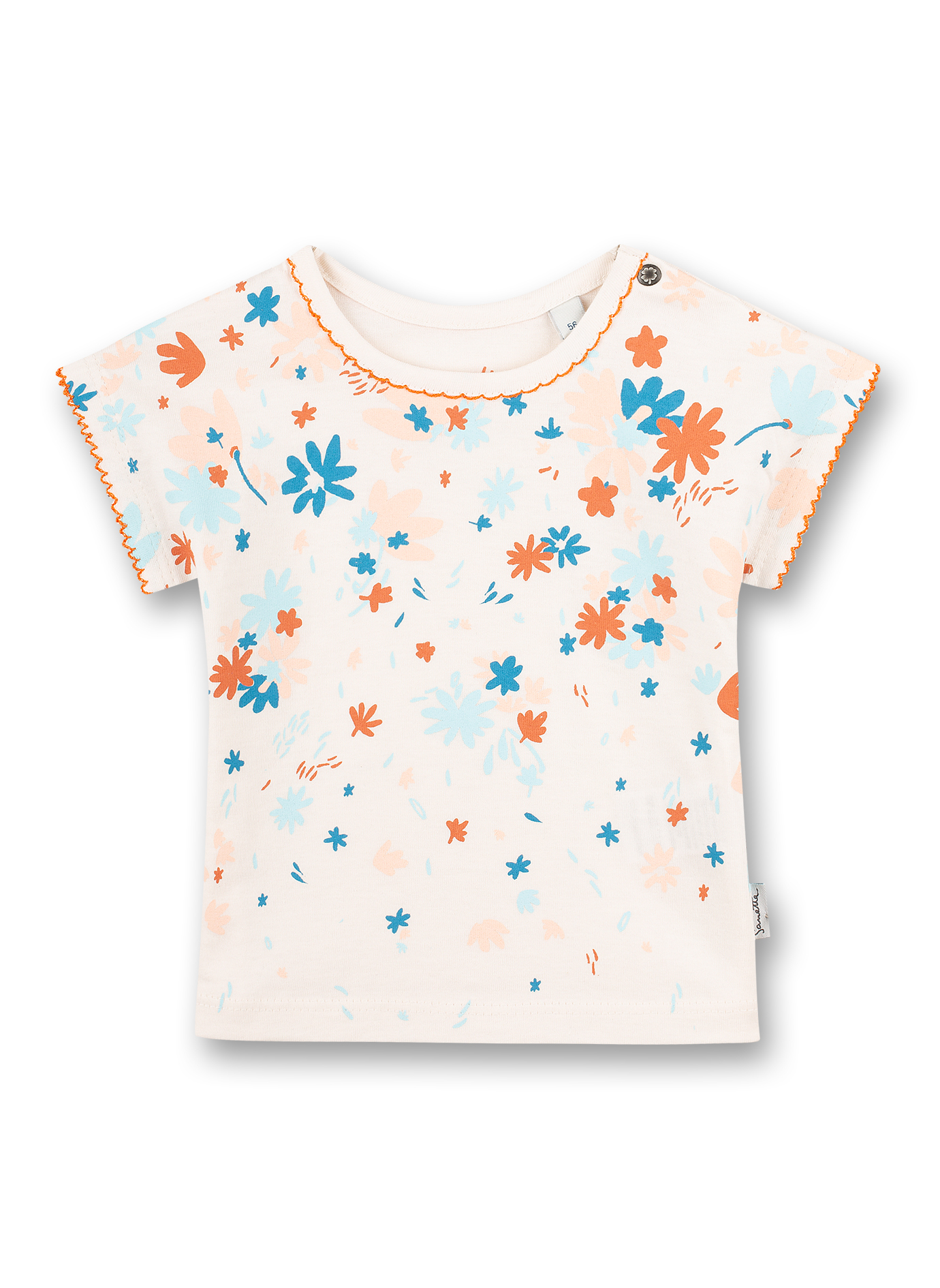 Mädchen T-Shirt Weiß Blumen-Allover Kangaroo