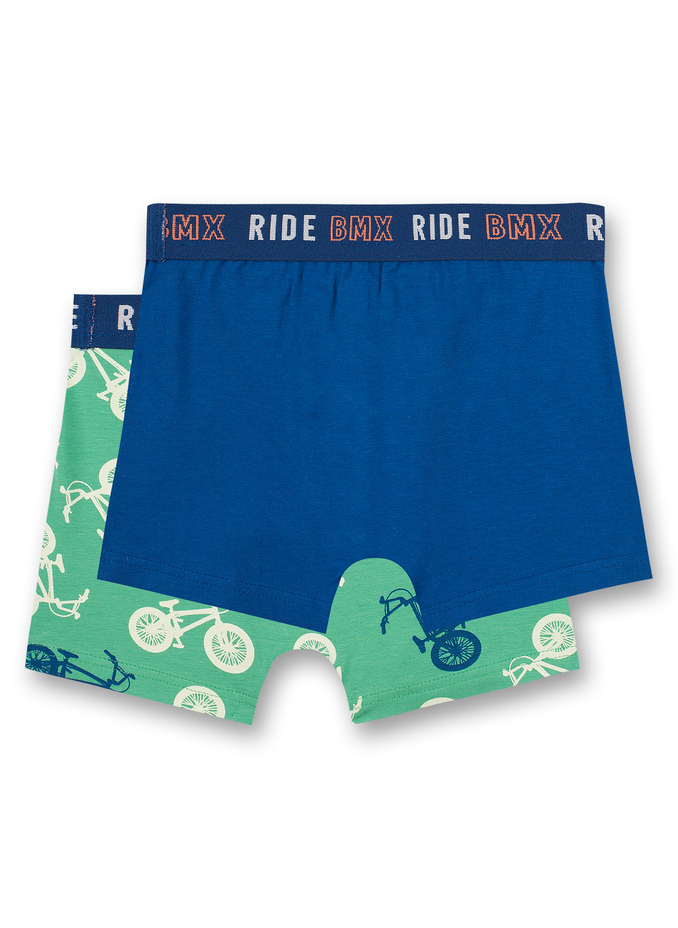 Jungen-Hipshorts (Doppelpack) Grün und Blau BMX