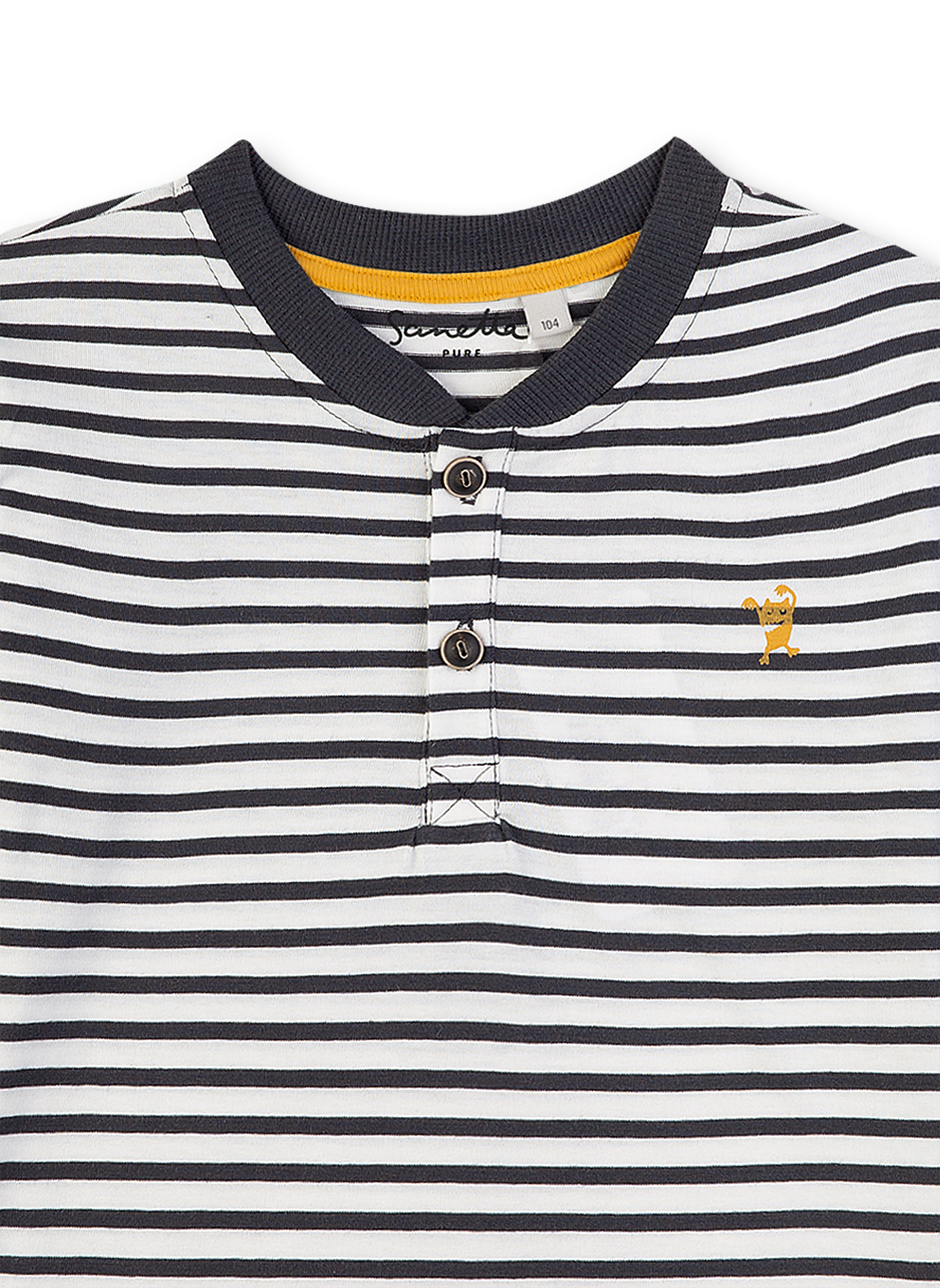 Jungen-Shirt langarm Dunkelgrau-geringelt