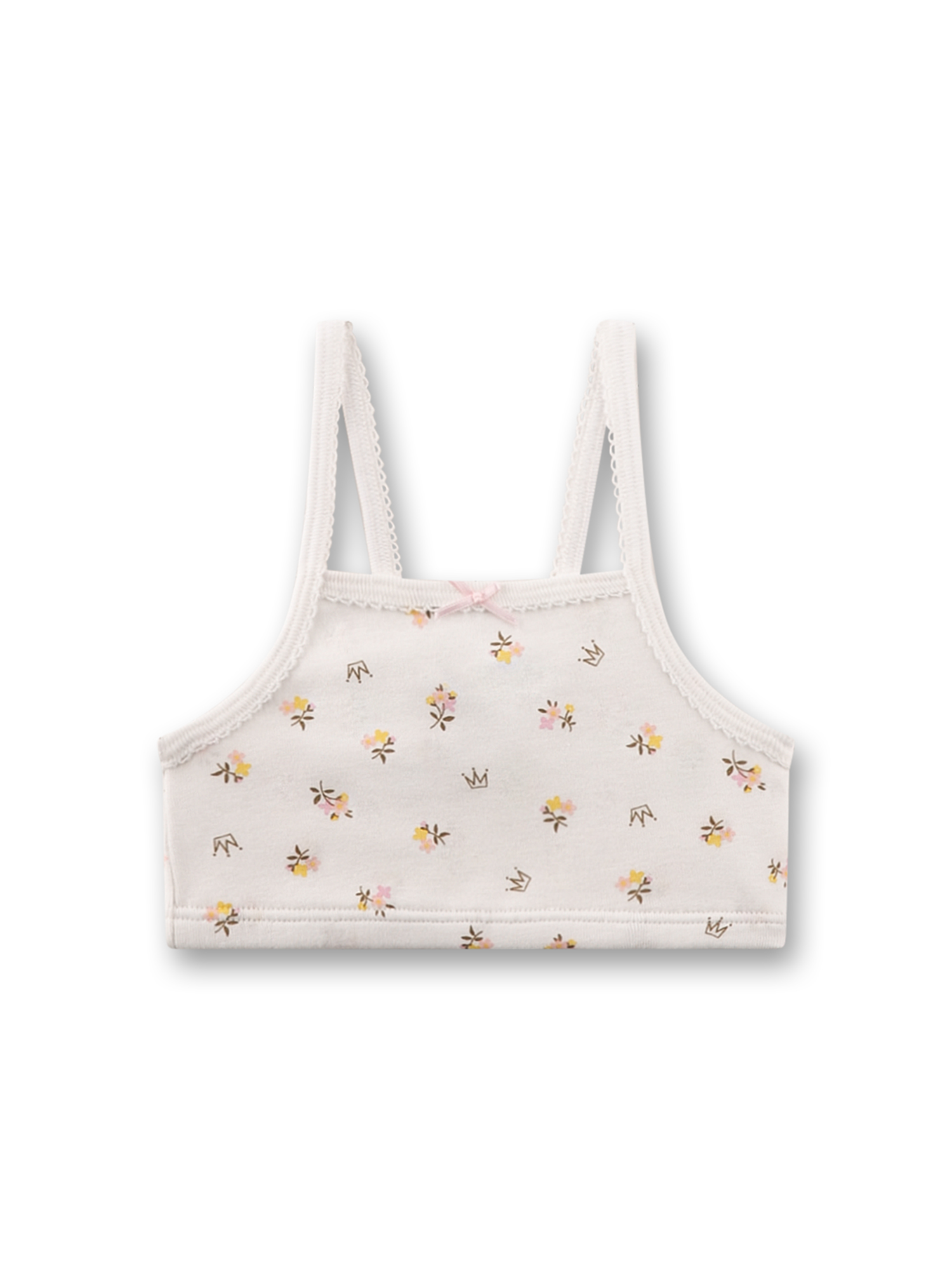 Mädchen-Bustier beige Blumen