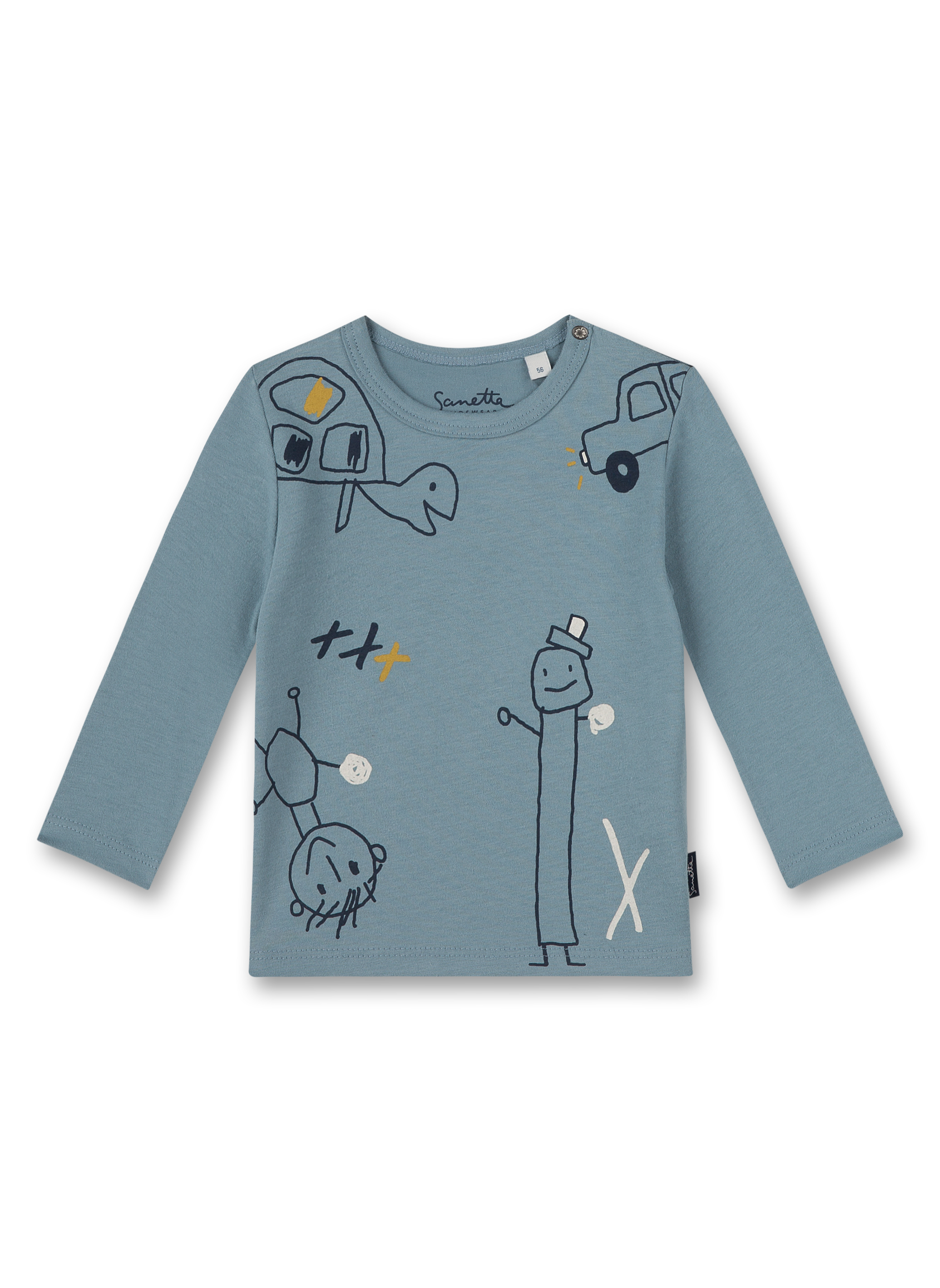 Jungen-Shirt langarm Blau Turtle