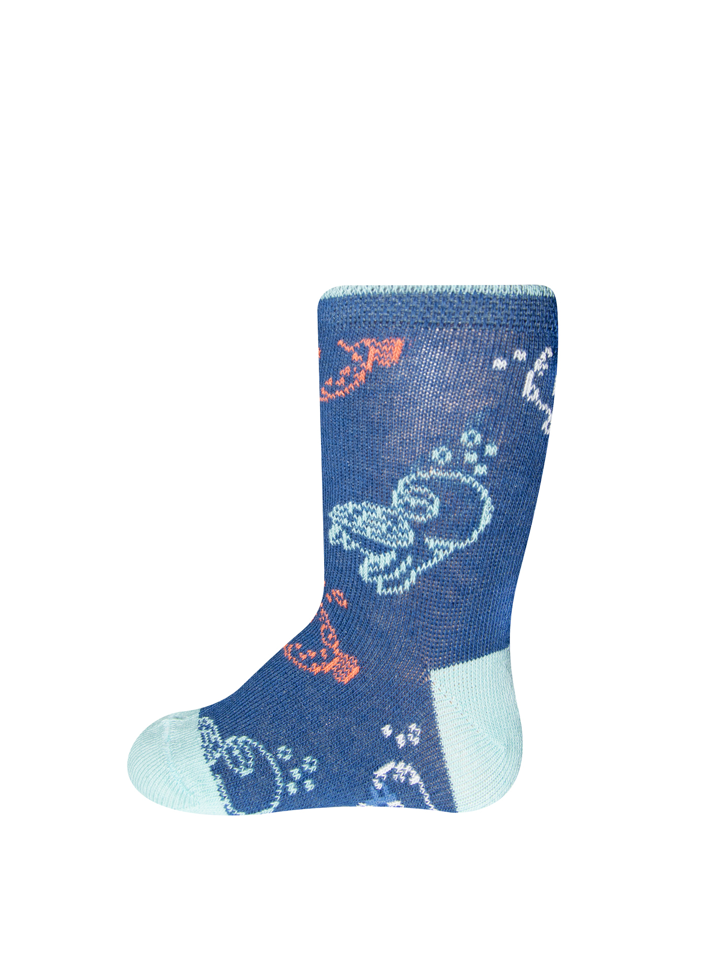 Jungen-Socken (Doppelpack) Blau und Blau-geringelt