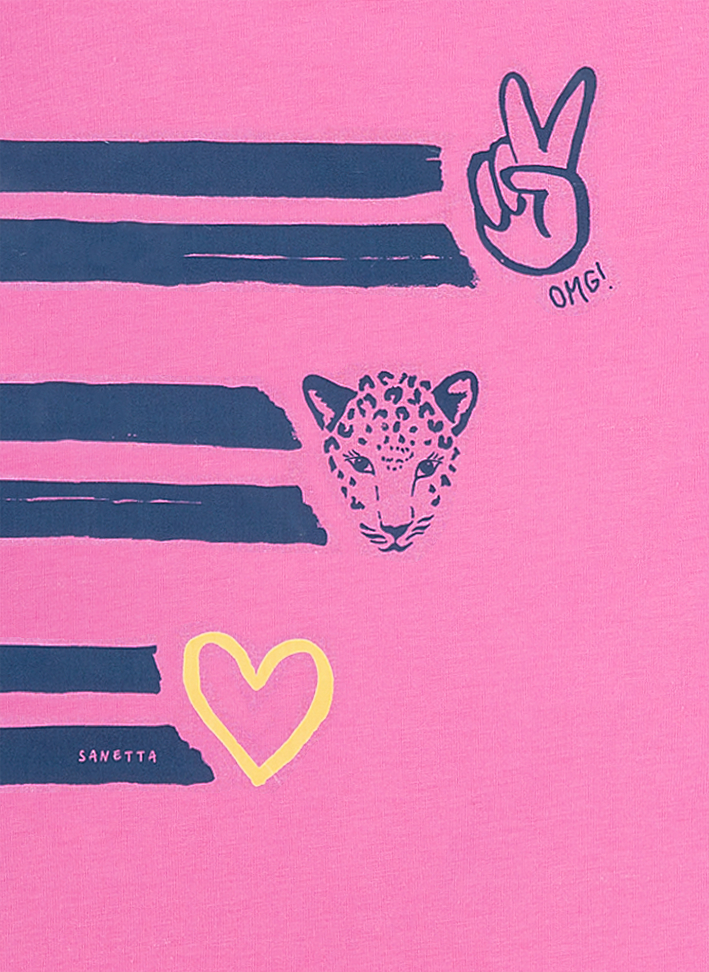 Mädchen-Shirt langarm Pink Wild Cat