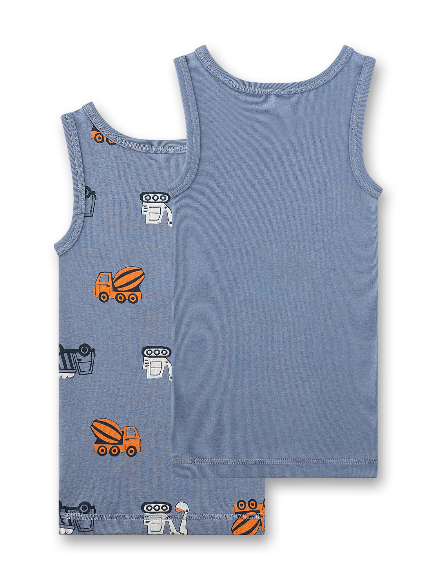 Tanktop, Blau, Baustellen Muster, Baumwolle, Kinder