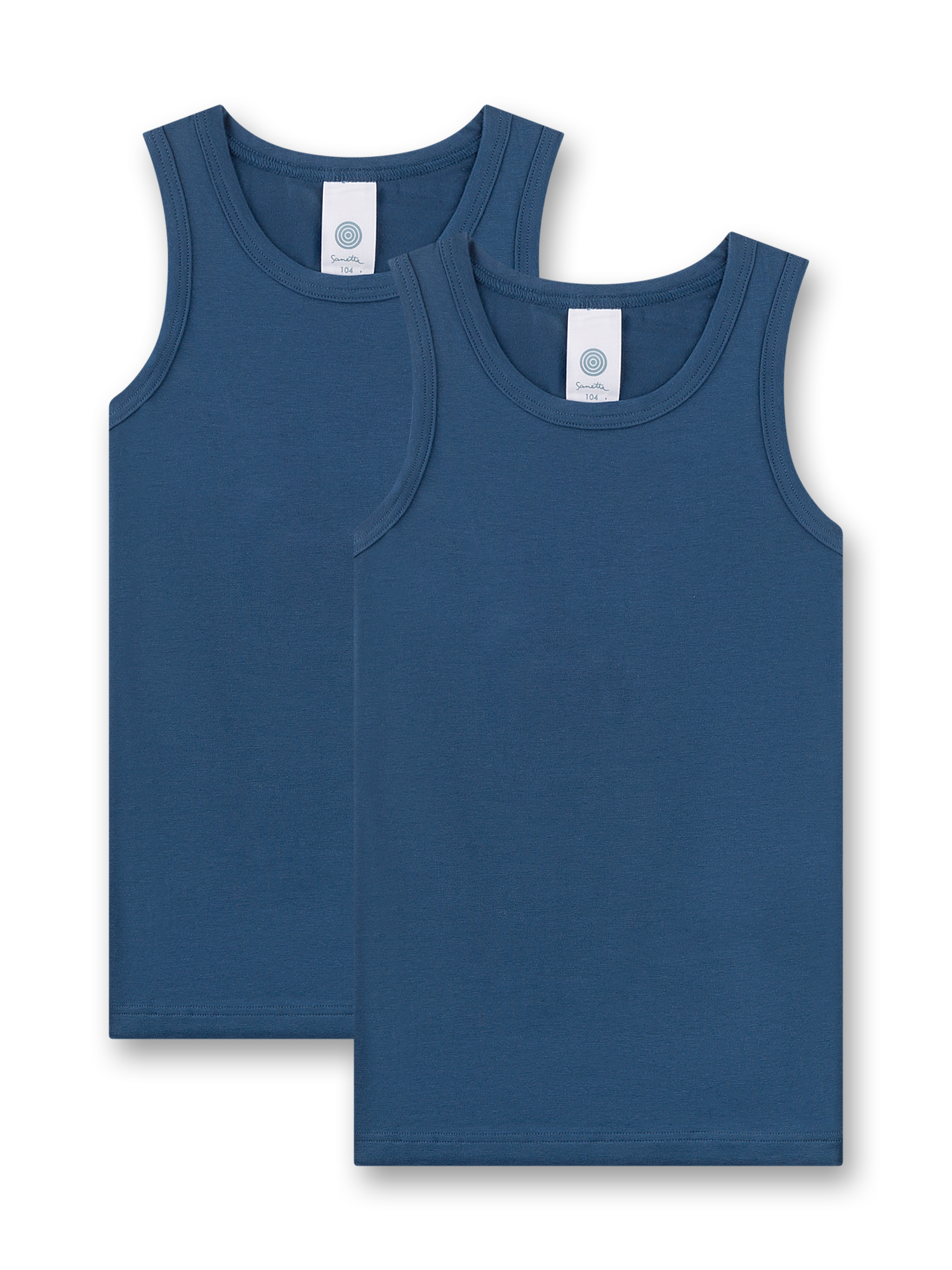 Tanktop, Ärmellos, Unifarbend, Baumwolle, Blau