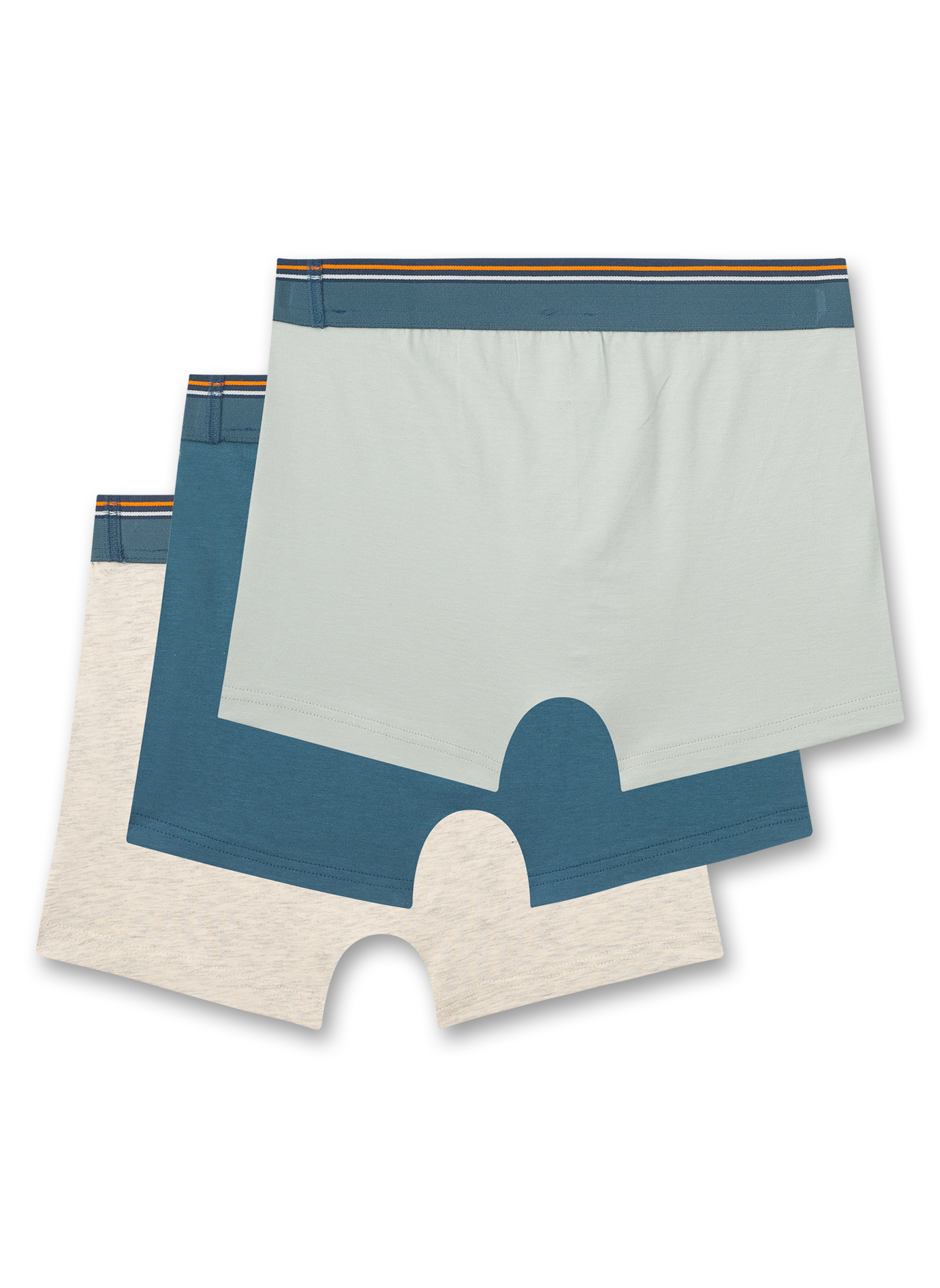 Jungen-Hipshorts (Dreierpack) Beigemelange und Blau