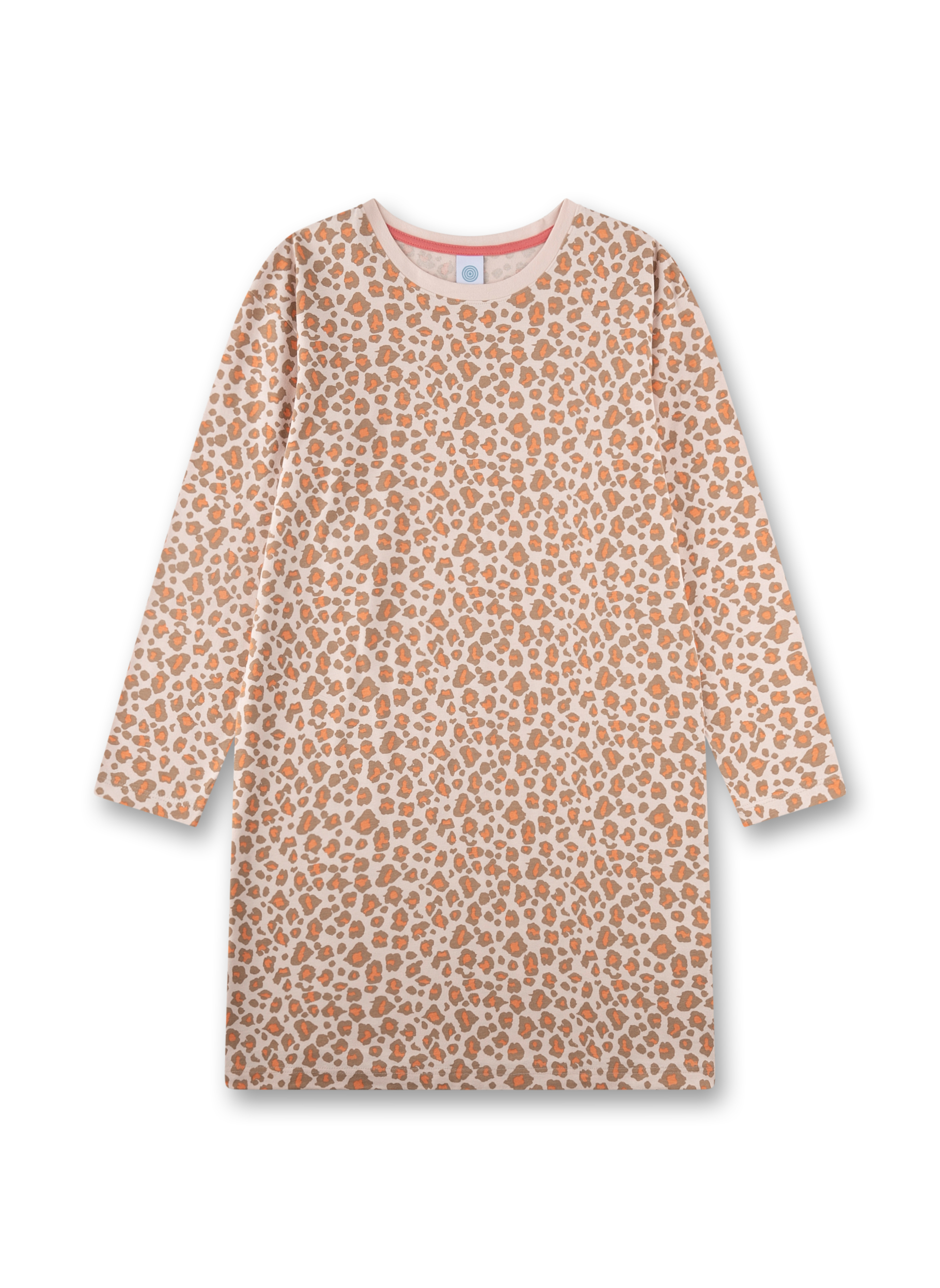 Mädchen-Nachthemd langarm rosa Leo-Print