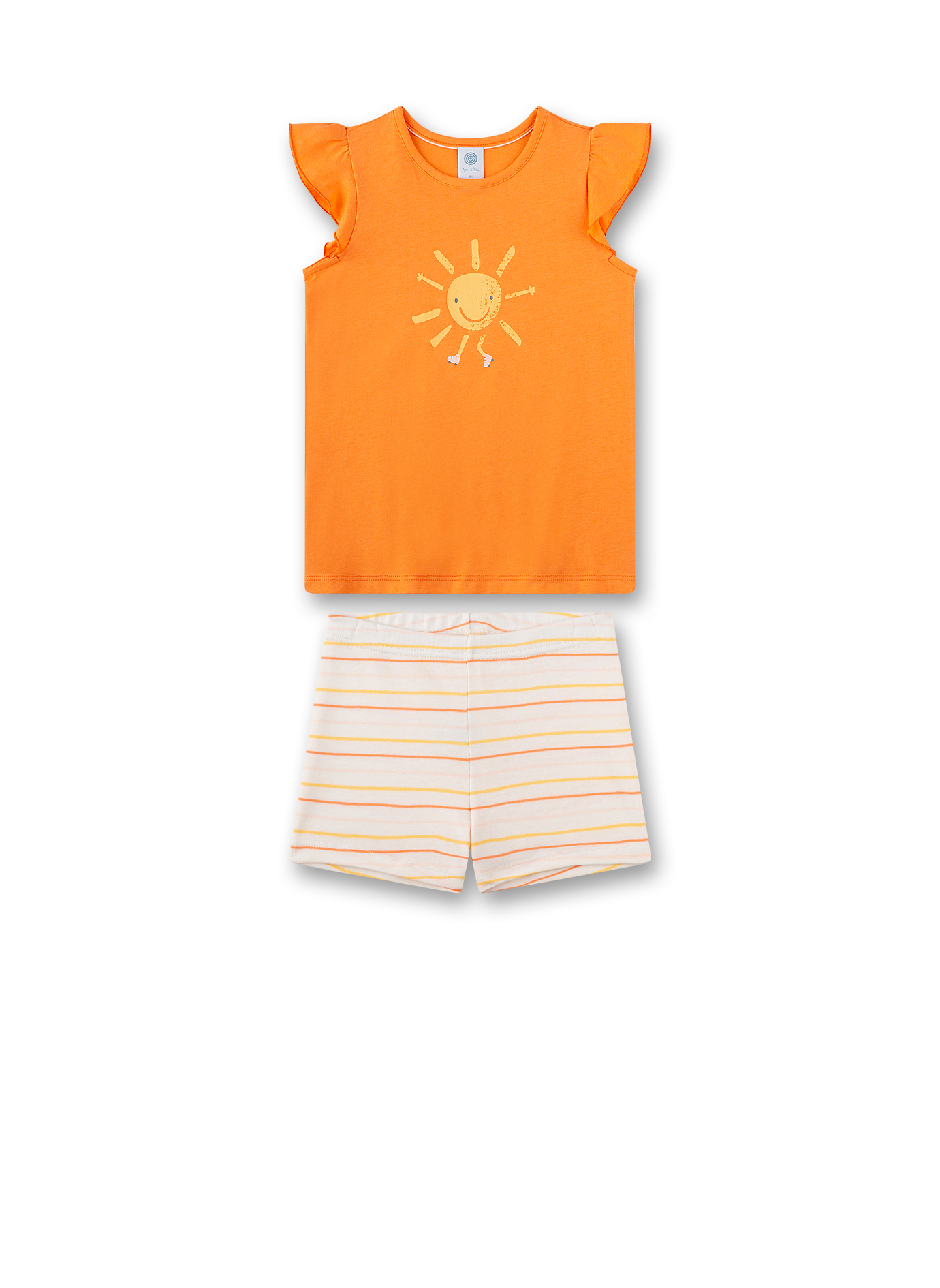 Mädchen-Schlafanzug kurz Orange