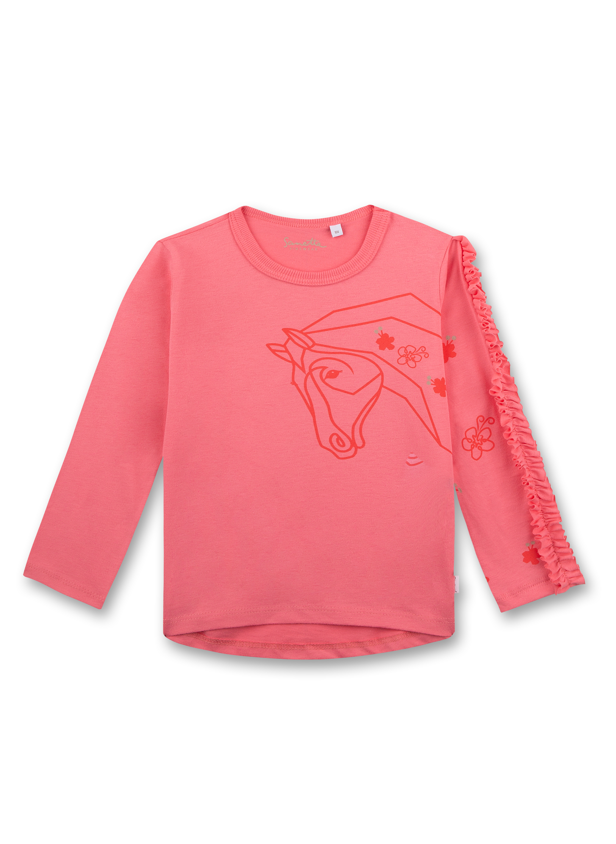 Mädchen-Shirt langarm Pink