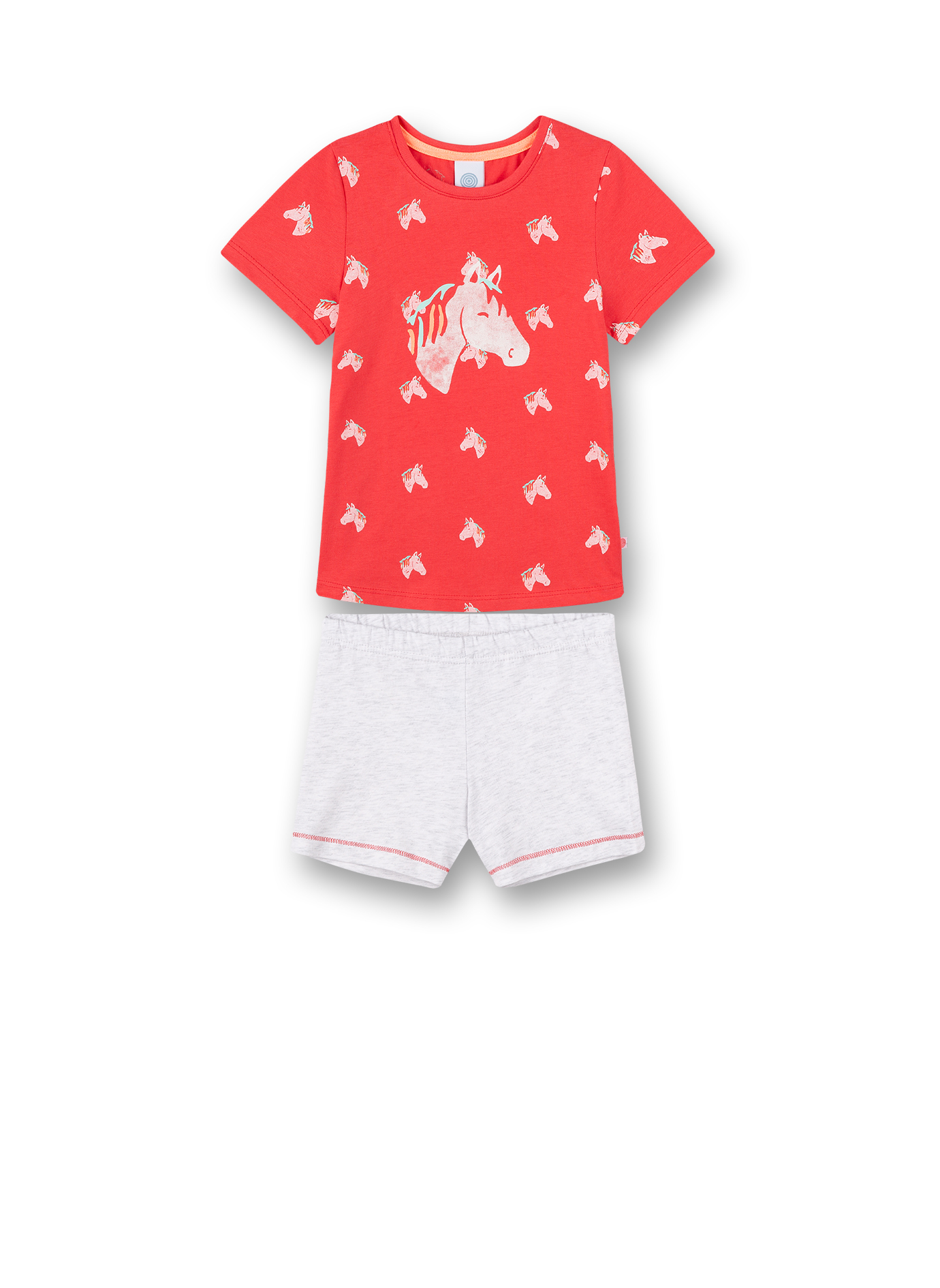 Mädchen-Schlafanzug kurz Rot Happy Horse