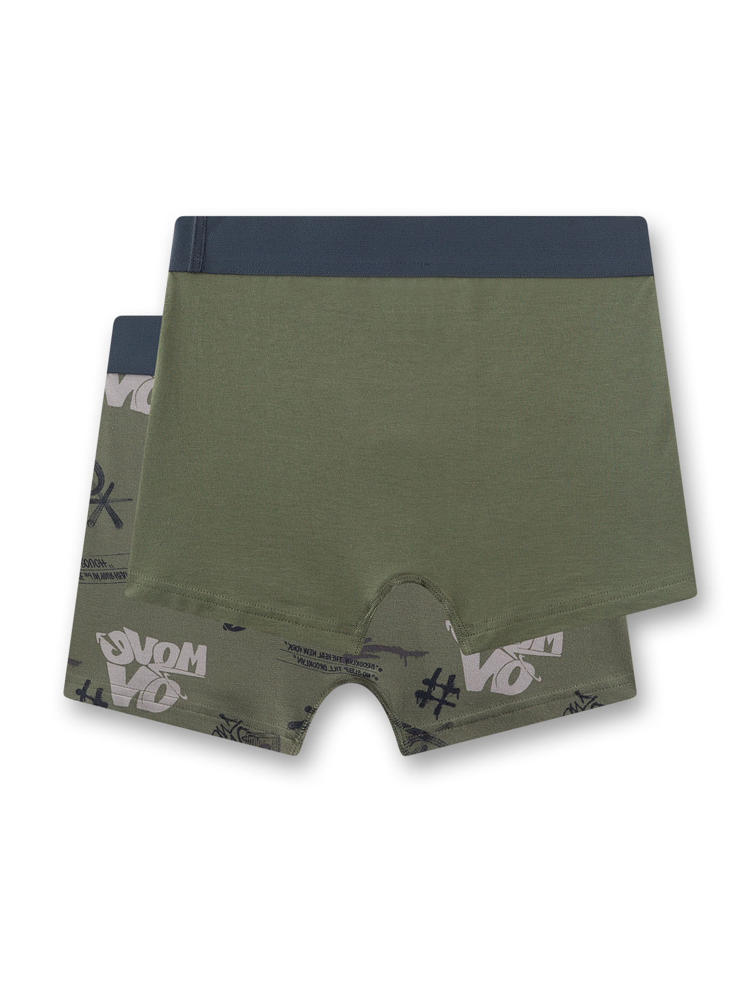 boxer briefs, grün, Elastikbund, Stretch, gemustertes Band