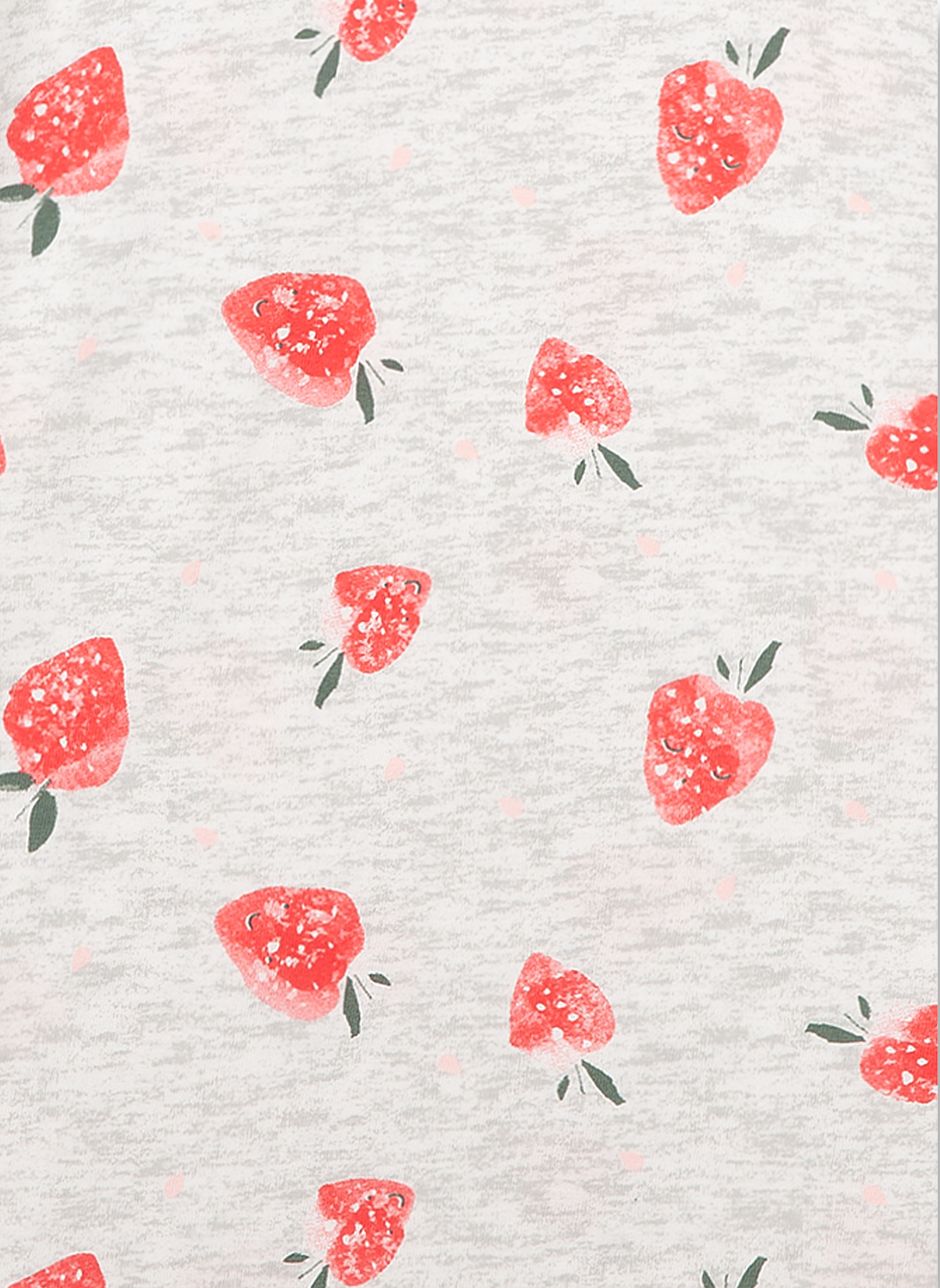 Mädchen-Nachthemd Graumelange Erdbeer-Allover Strawberry Field