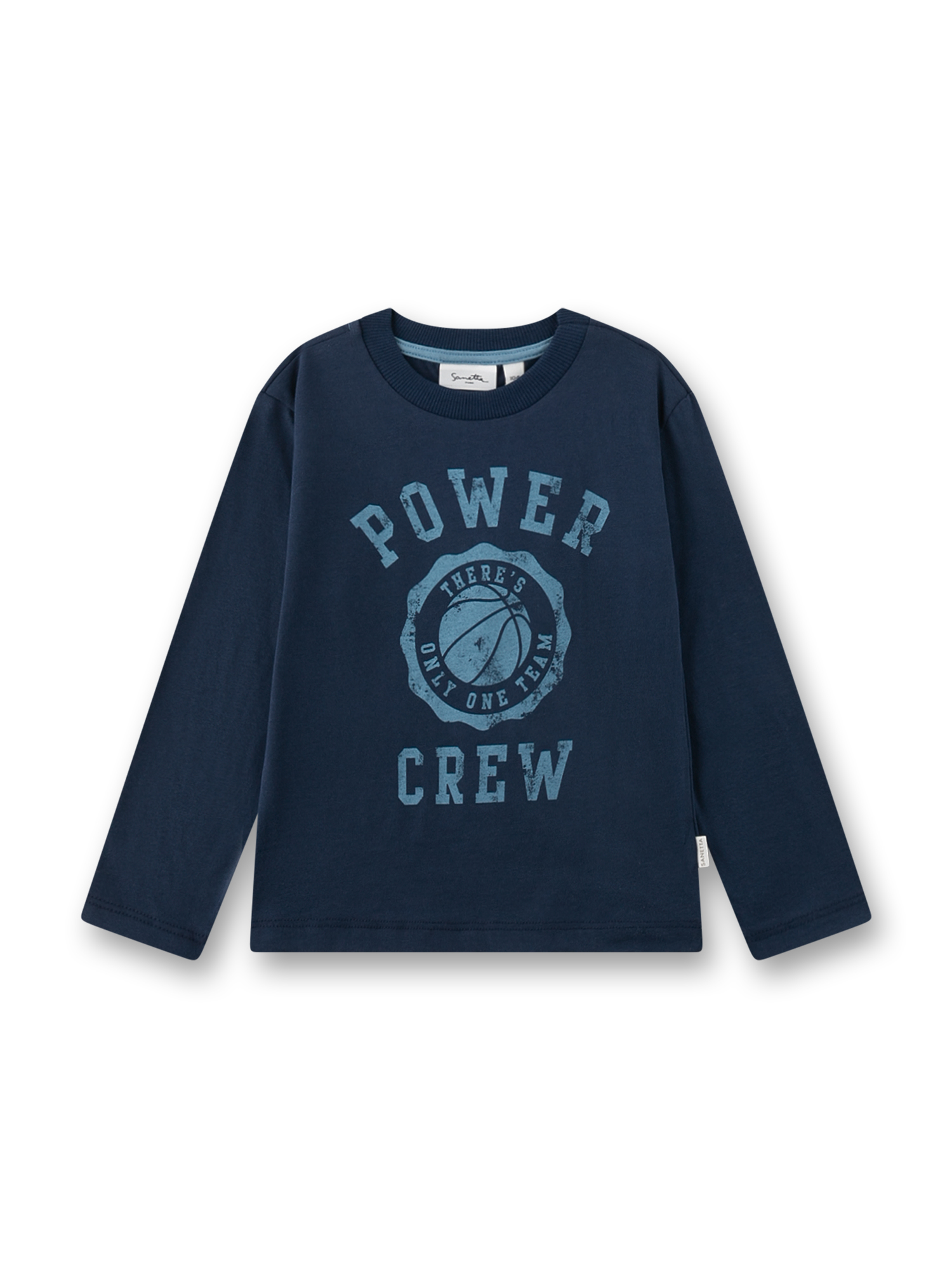 Jungen-Langarmshirt dunkelblau Basketball
