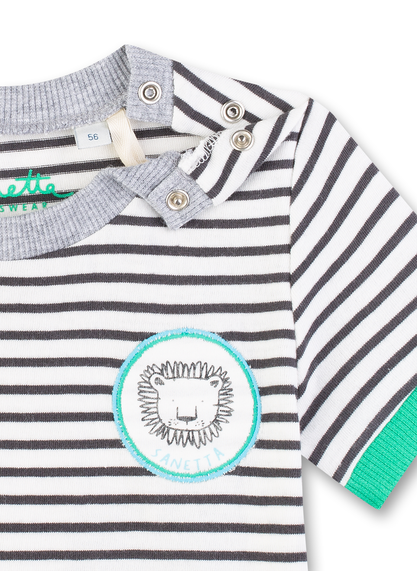 Jungen T-Shirt Dunkelgrau-geringelt Little Friends