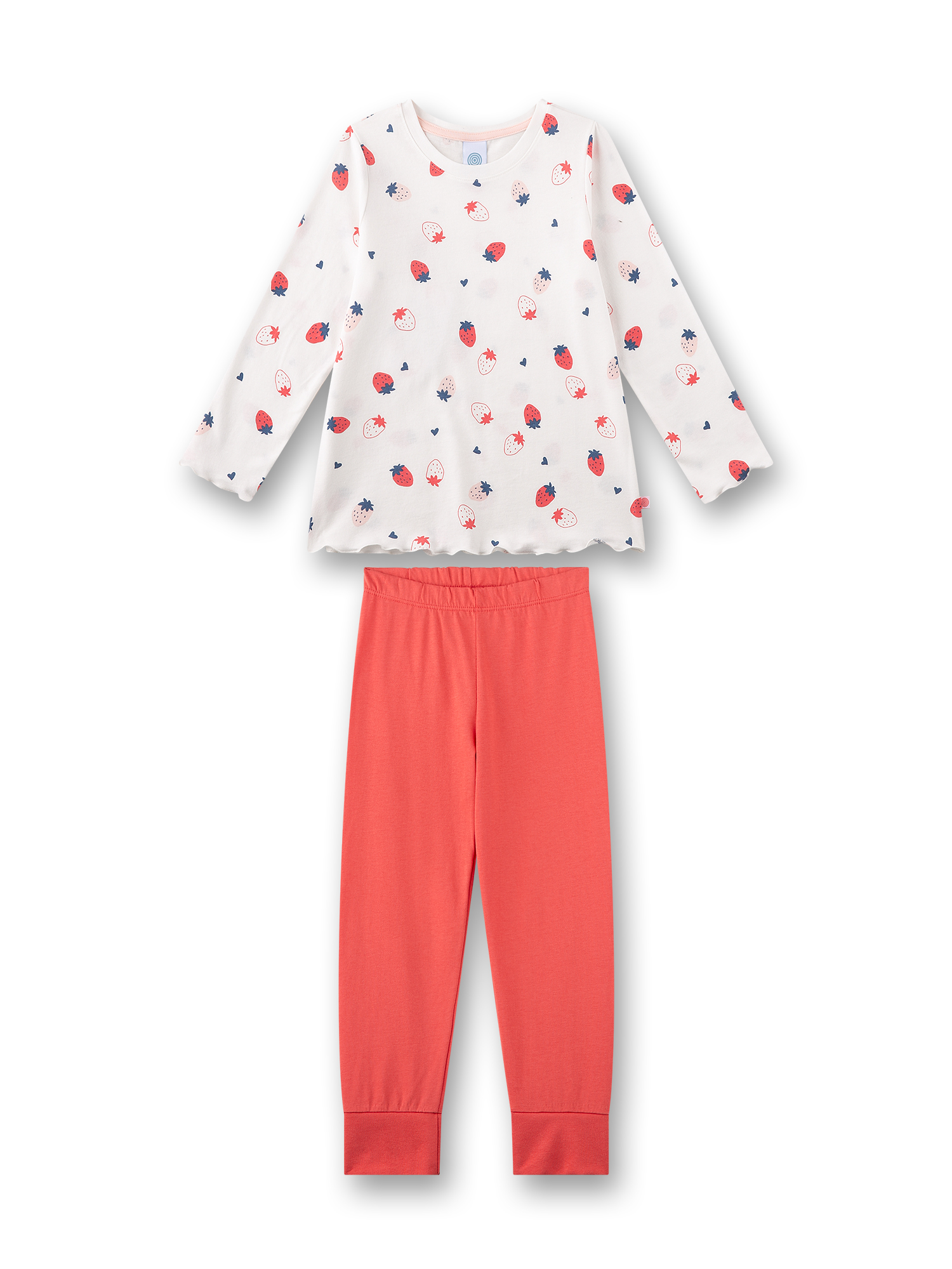 Mädchen-Schlafanzug beige Erdbeere