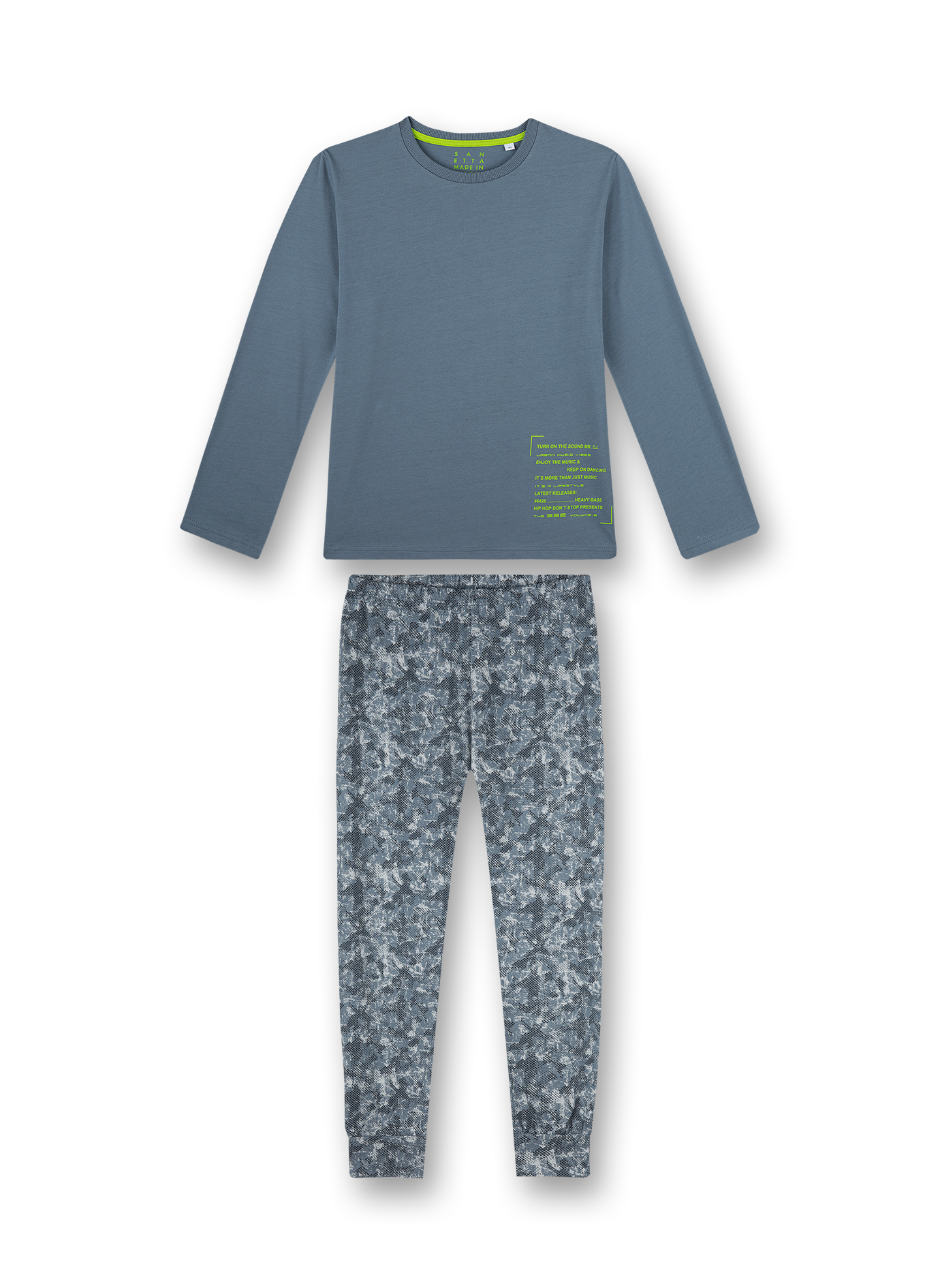 Jungen-Schlafanzug Blau Urban Music