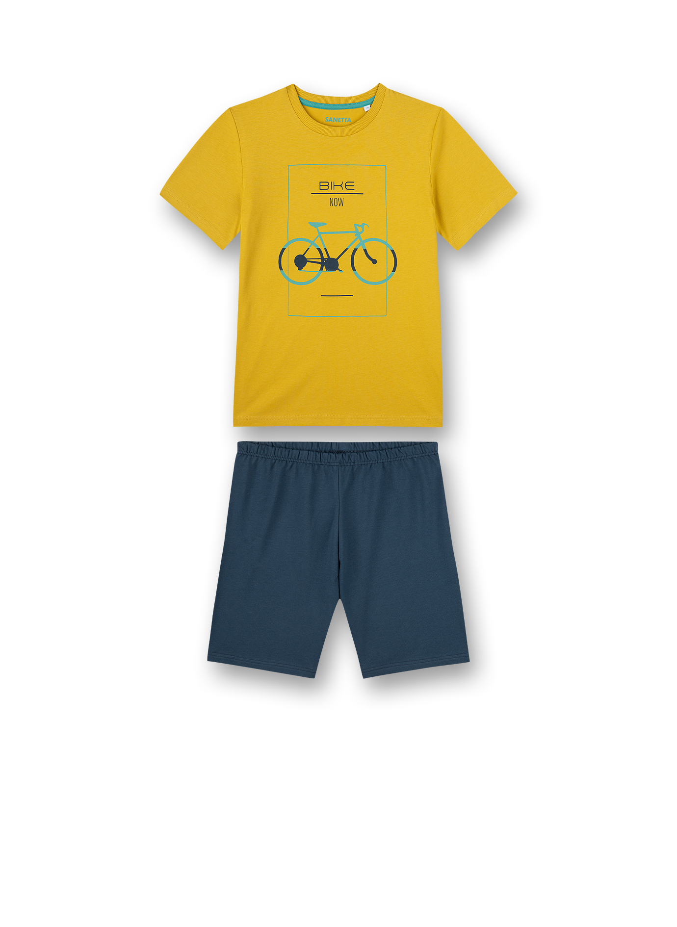 Jungen-Schlafanzug kurz Gelb Biker Lifestyle