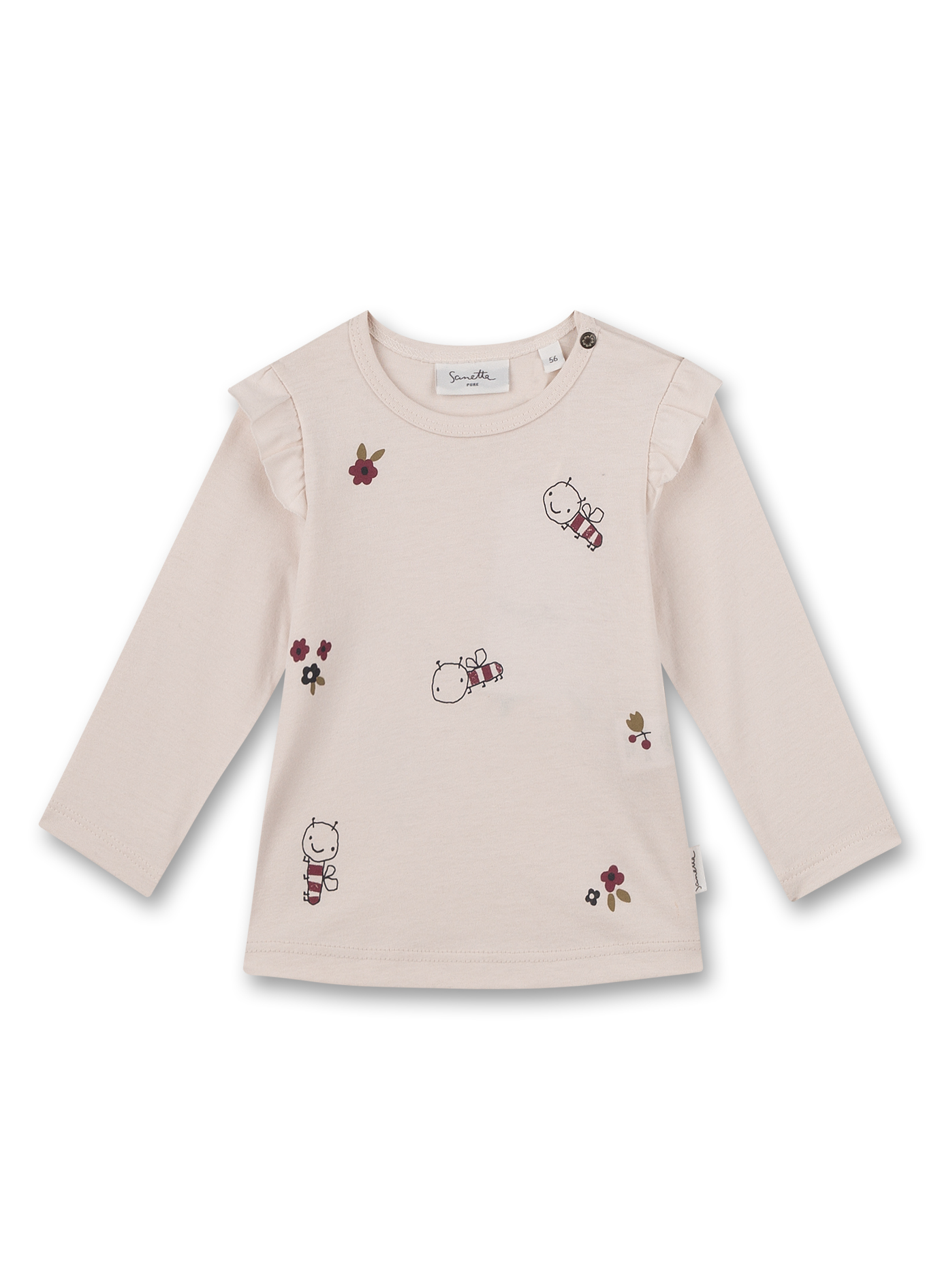 Mädchen-Langarmshirt Off-White
