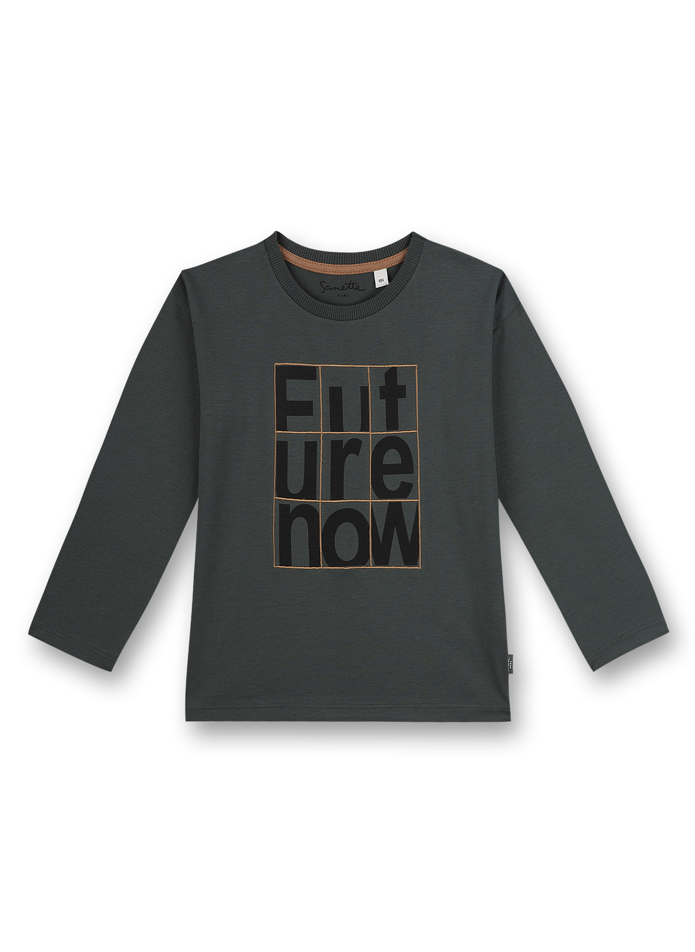 Jungen-Shirt langarm Dunkelgrün