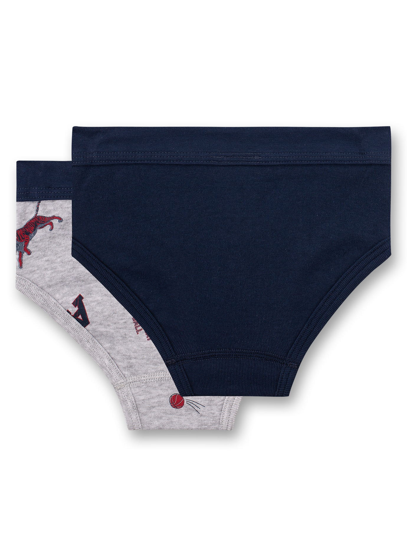 Jungen-Slip (Doppelpack) Graumelange und Dunkelblau Let´s go play